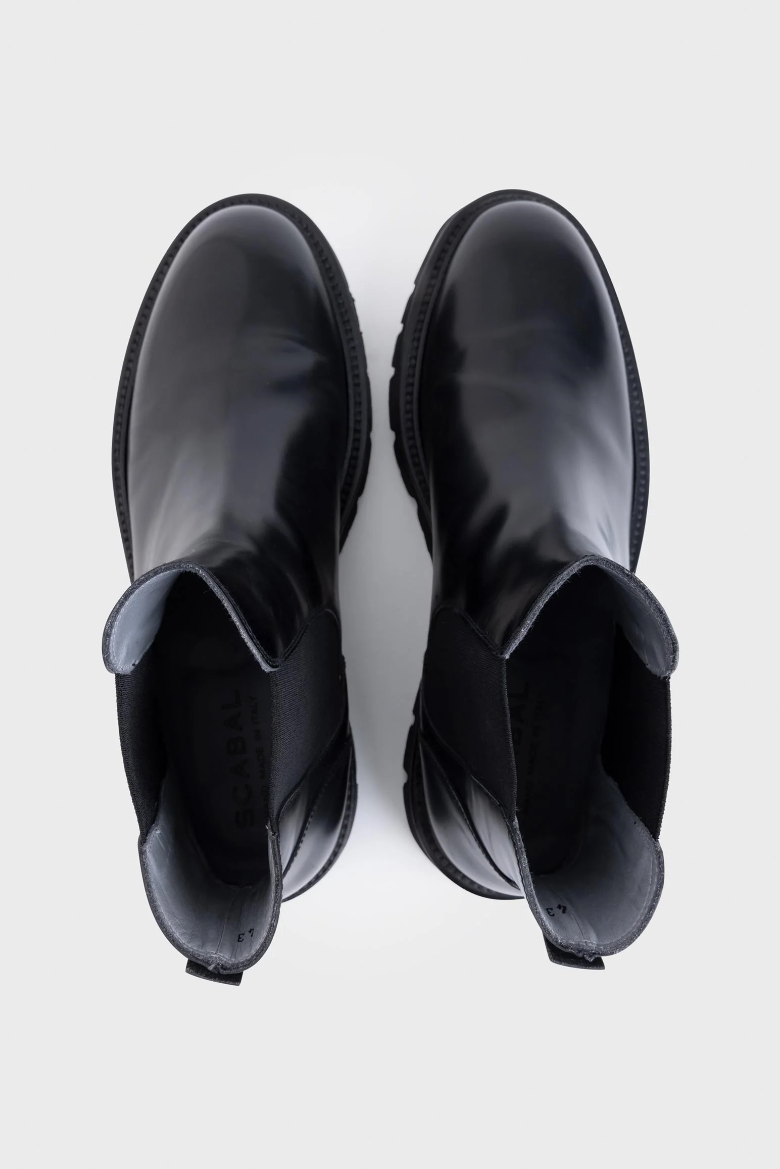 Black Glazed Calfskin Chelsea Boots - Image 2