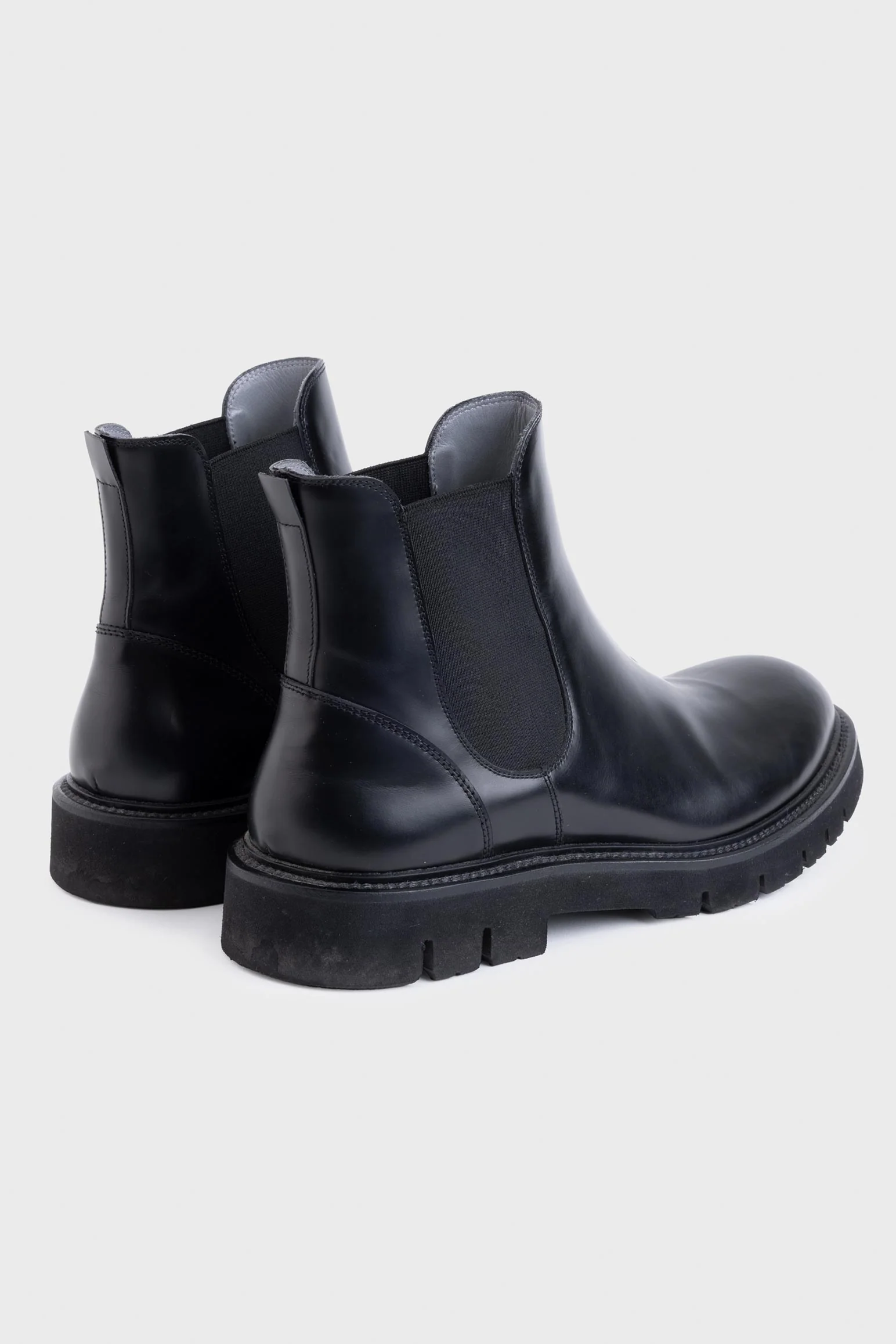Black Glazed Calfskin Chelsea Boots - Image 3