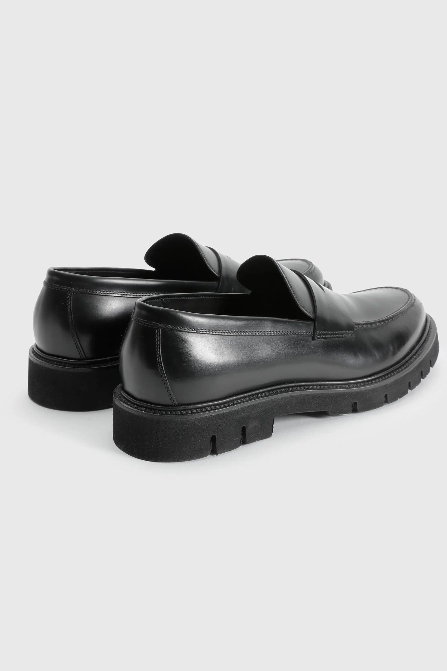 Black Glazed Calfskin Penny Loafer - Image 3