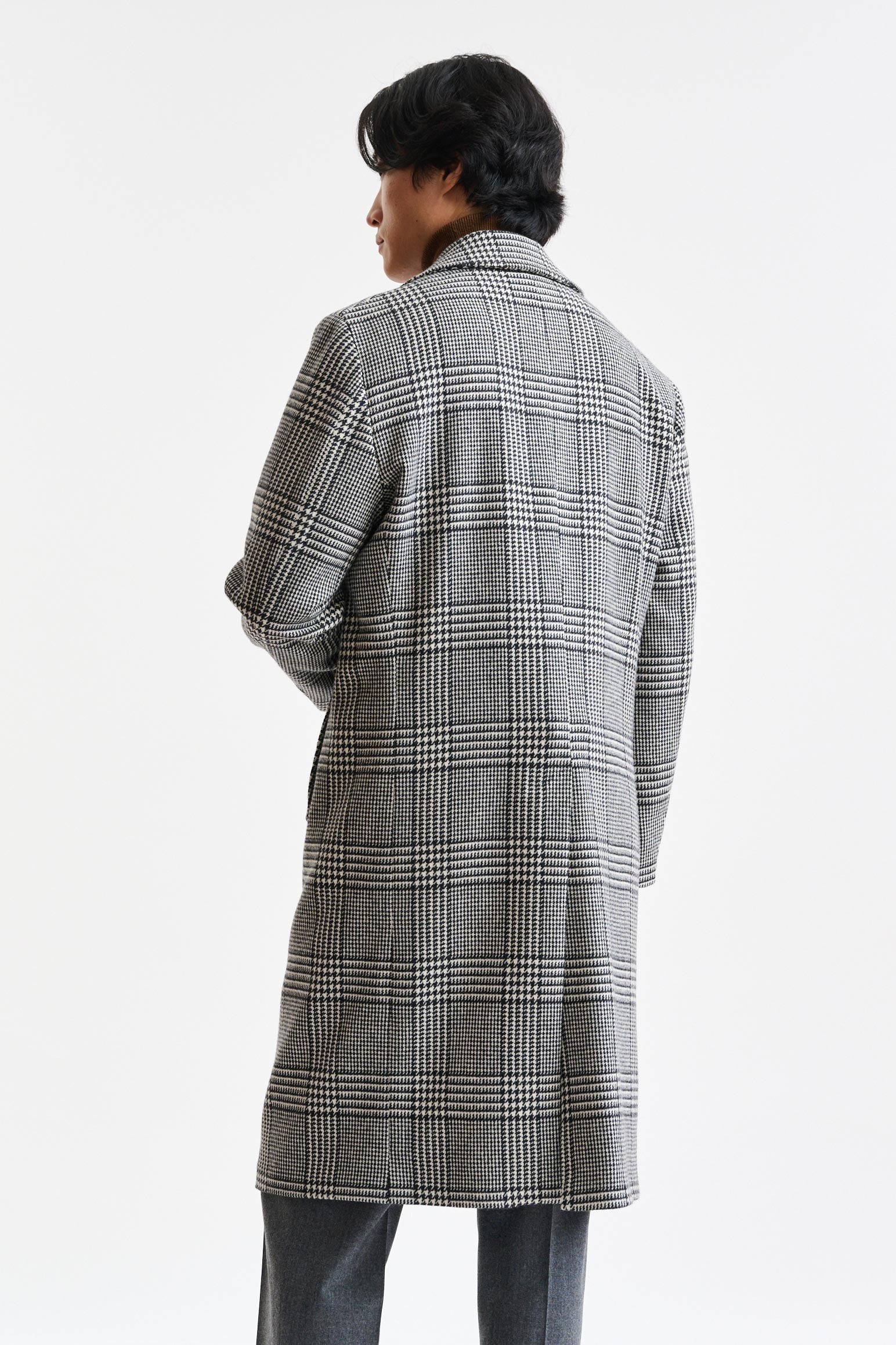 Black & White Wool & Cashmere Sheffield Overcoat Zeus - Image 6