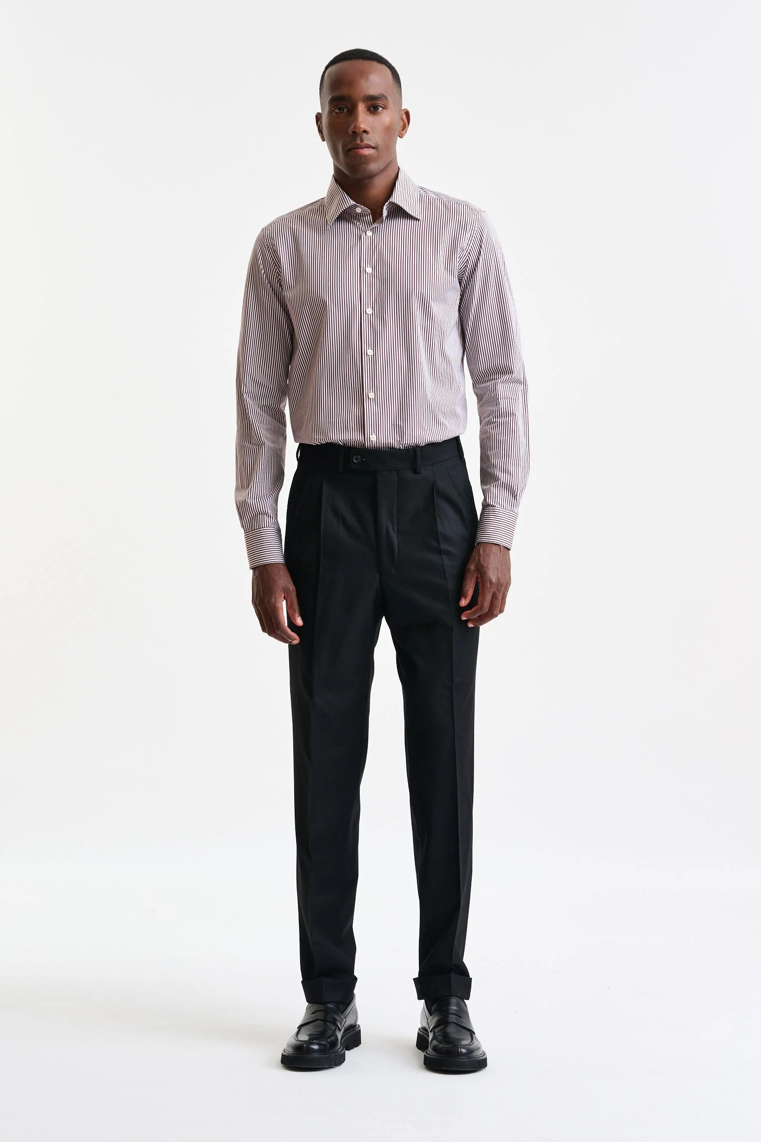 Black Wool Farley Trousers Flannel & Saxony - Image 6