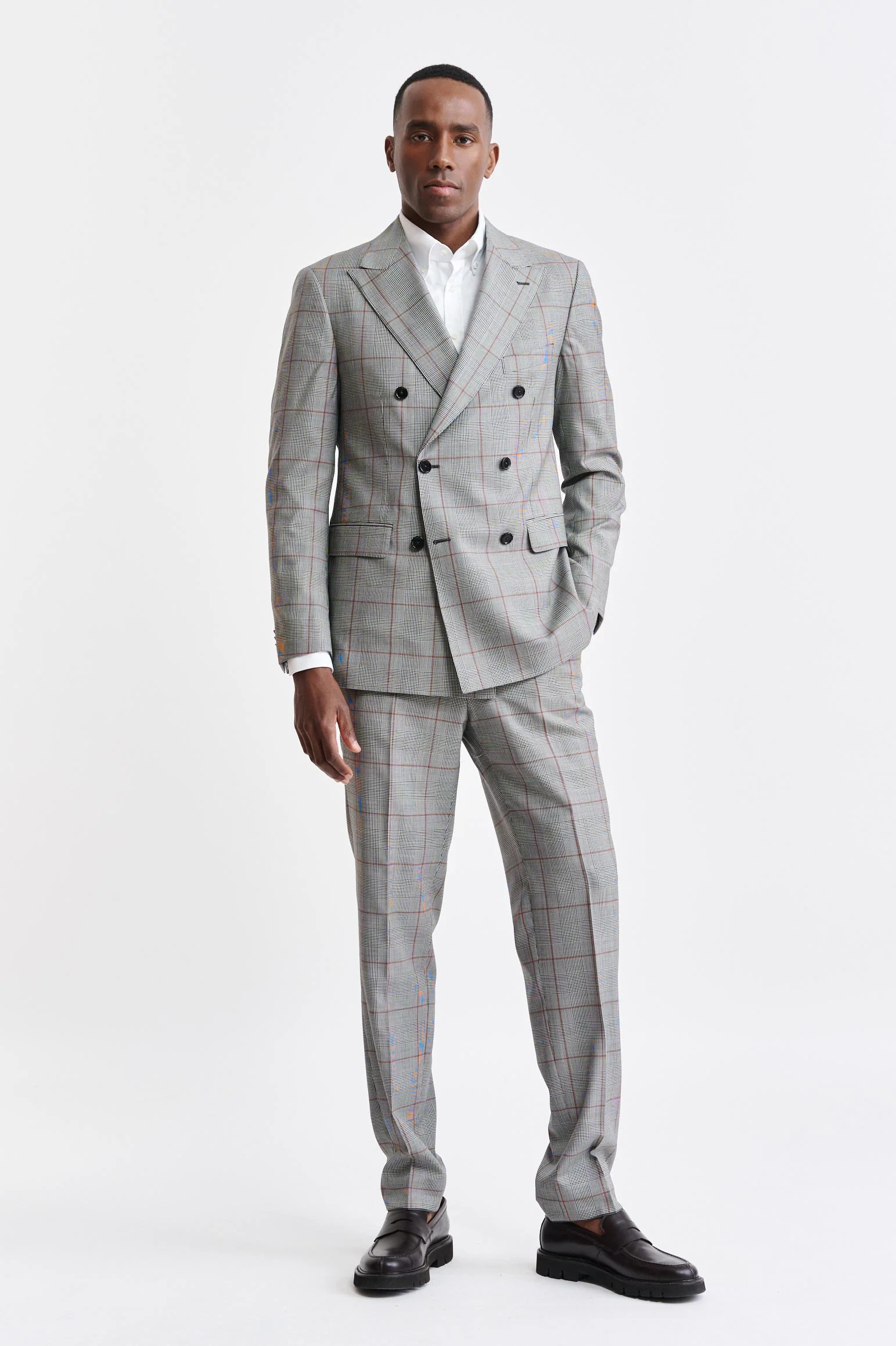 Grey Check Wool Super 100's Soho Suit Riviera Trend - Image 14