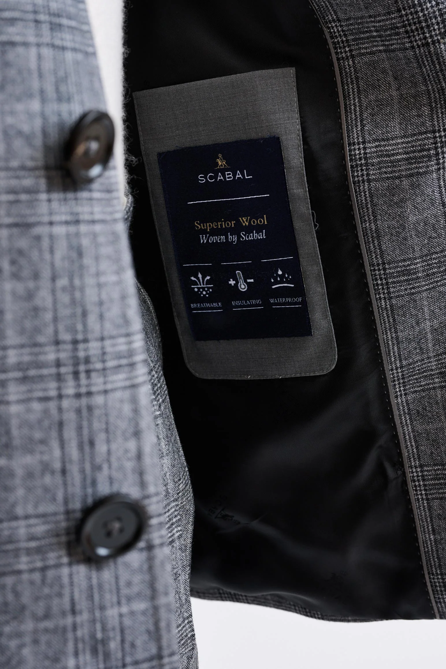 Check Grey Wool Troy Tech Jacket Hybrid - Image 6