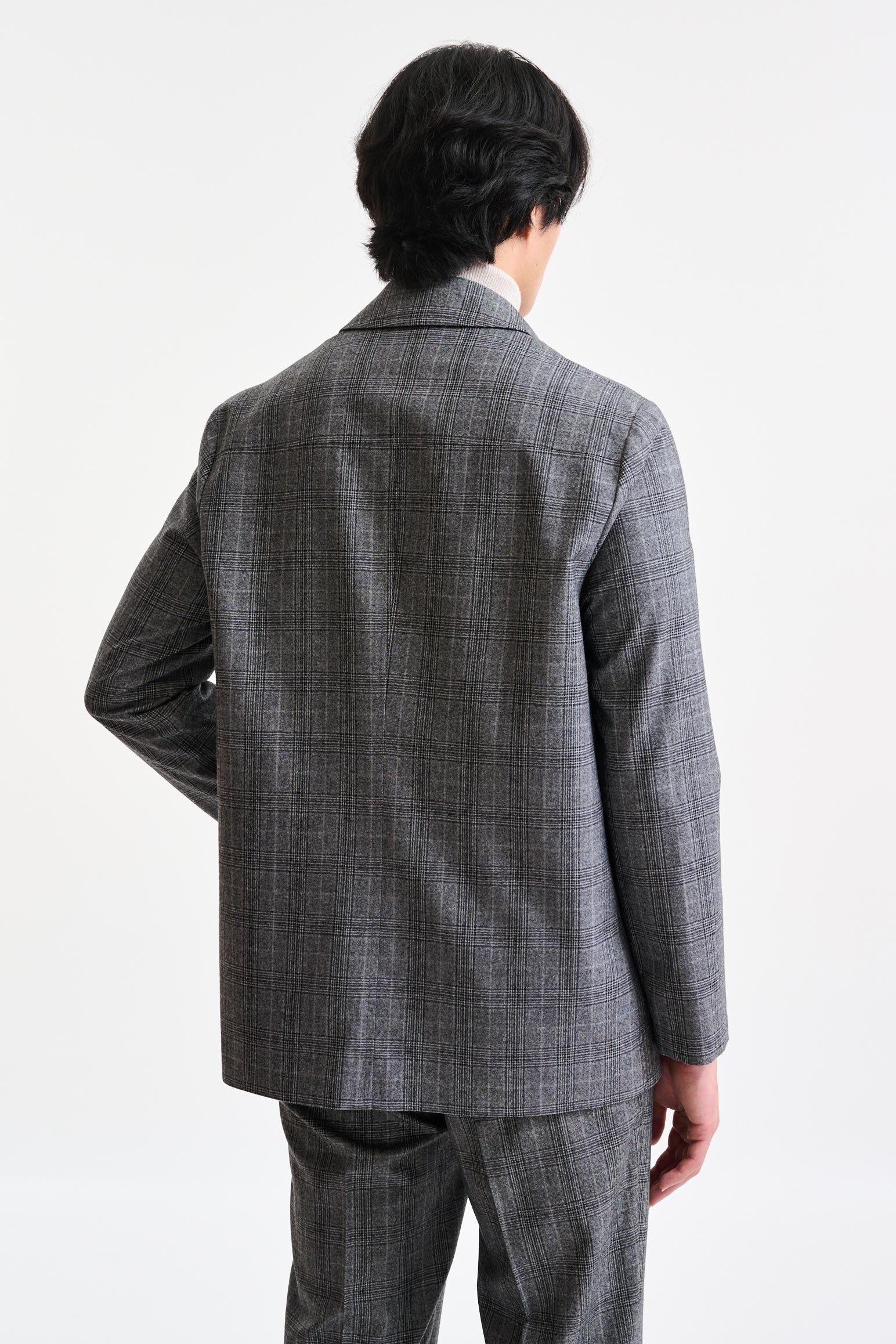 Check Grey Wool Troy Tech Jacket Hybrid - Image 7