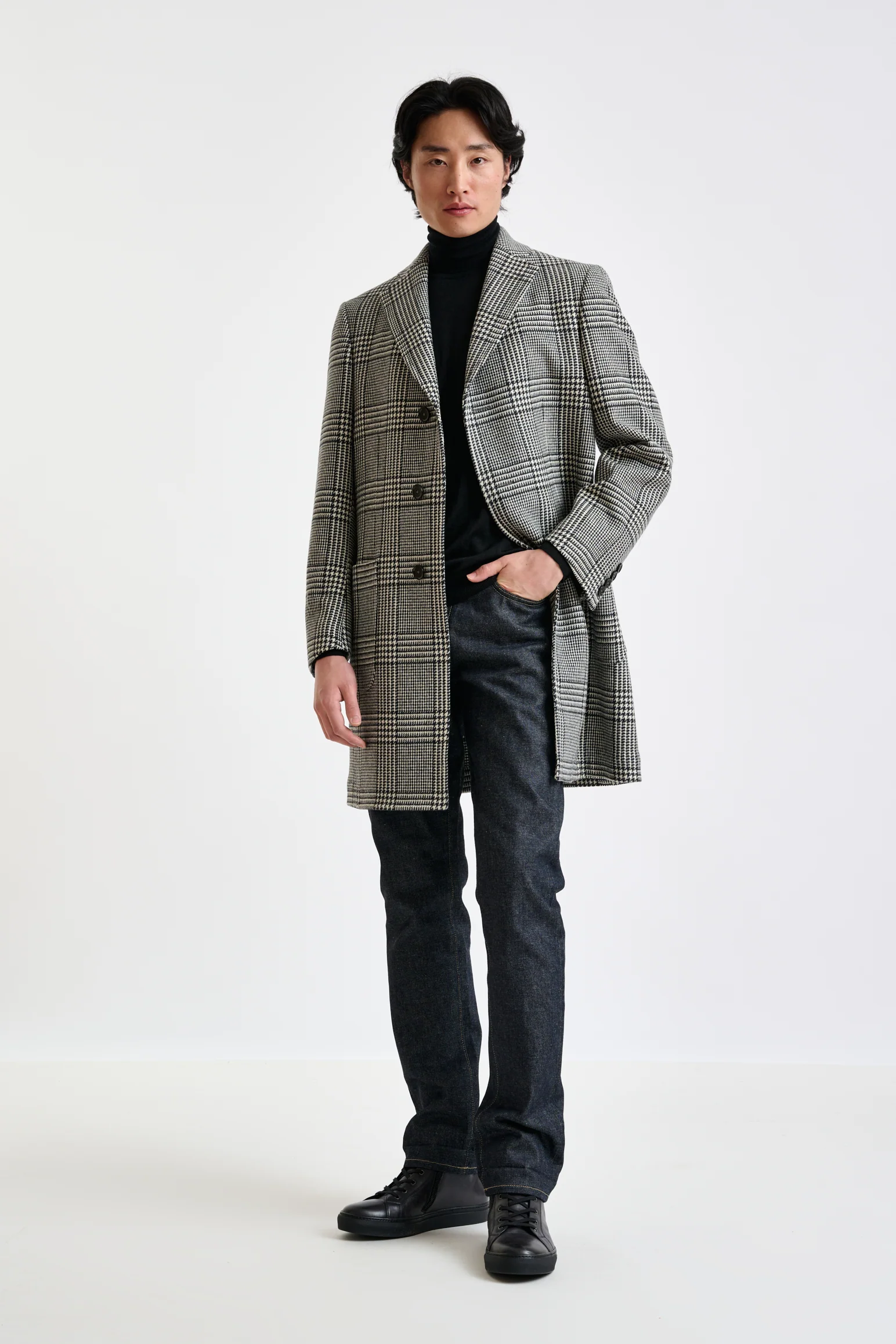Black Wool & Cashmere Durham Overcoat Zeus - Image 2