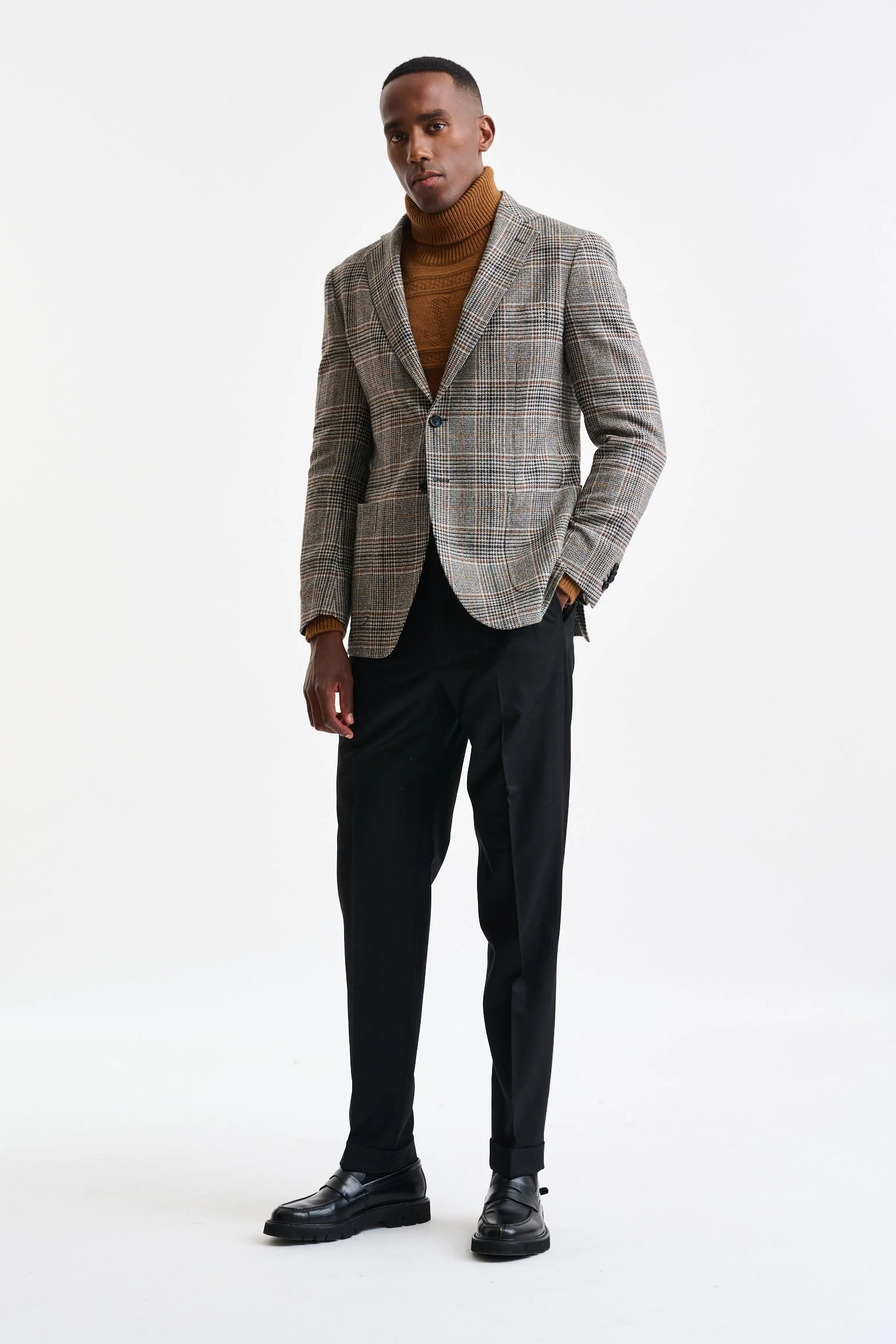Black Wool & Cashmere Kenton Jacket Autumn Leaves - Image 5