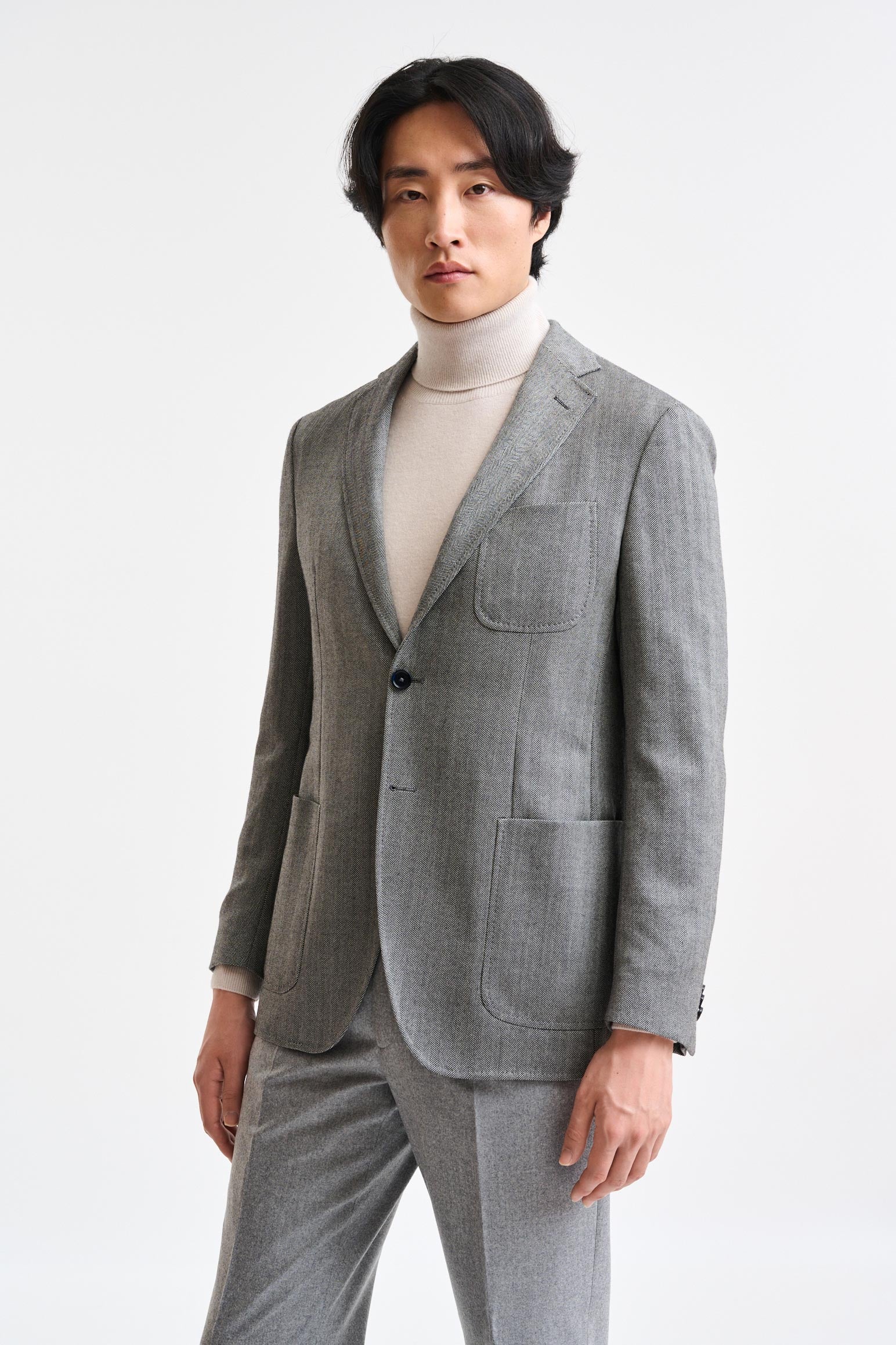 Grey Wool Kenton Jacket Autumn Leaves