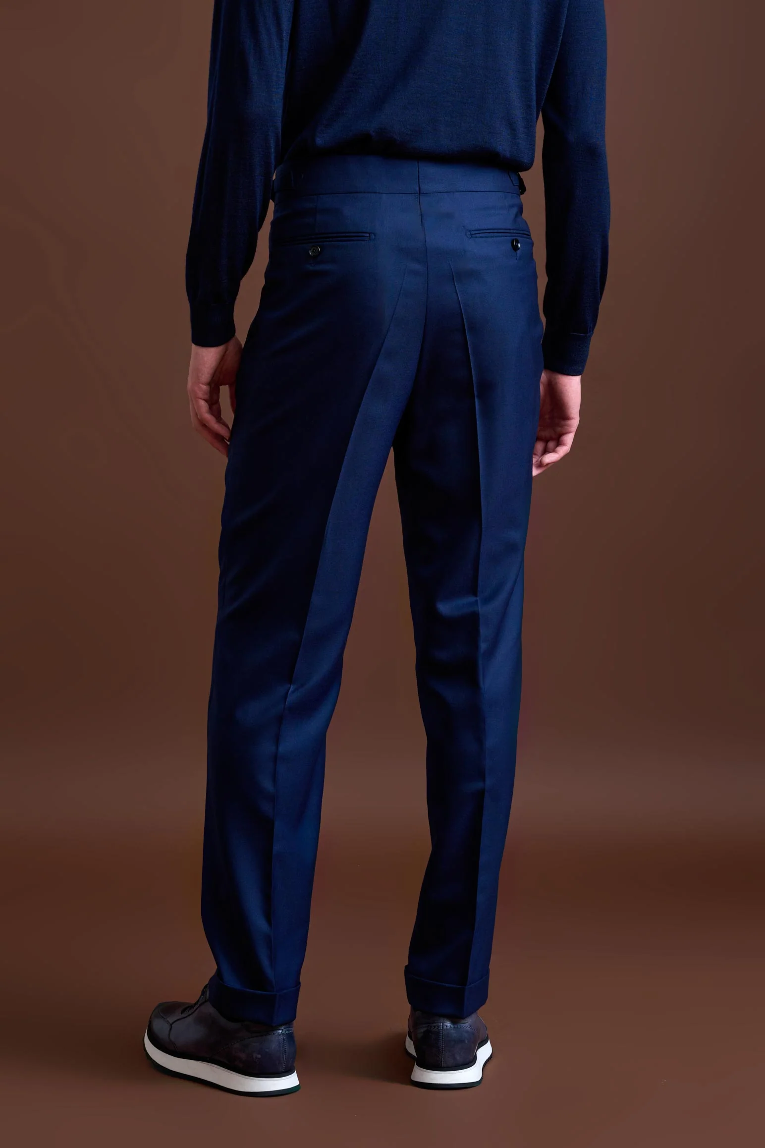 Blue 100% Cashmere Gibbet Trousers Golden Gate - Image 5