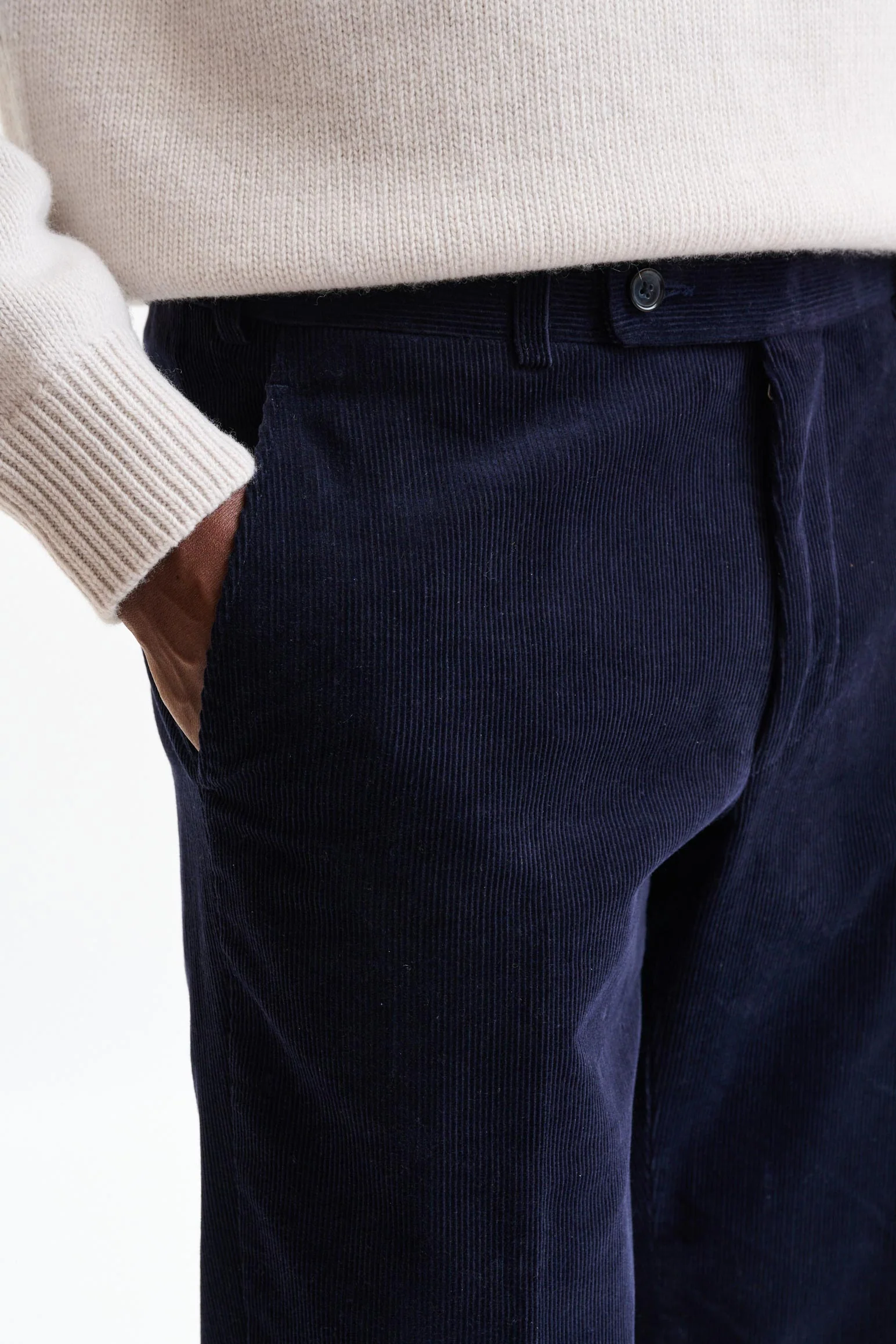 Blue 100% Cotton Farley Trousers Corduroy - Image 3
