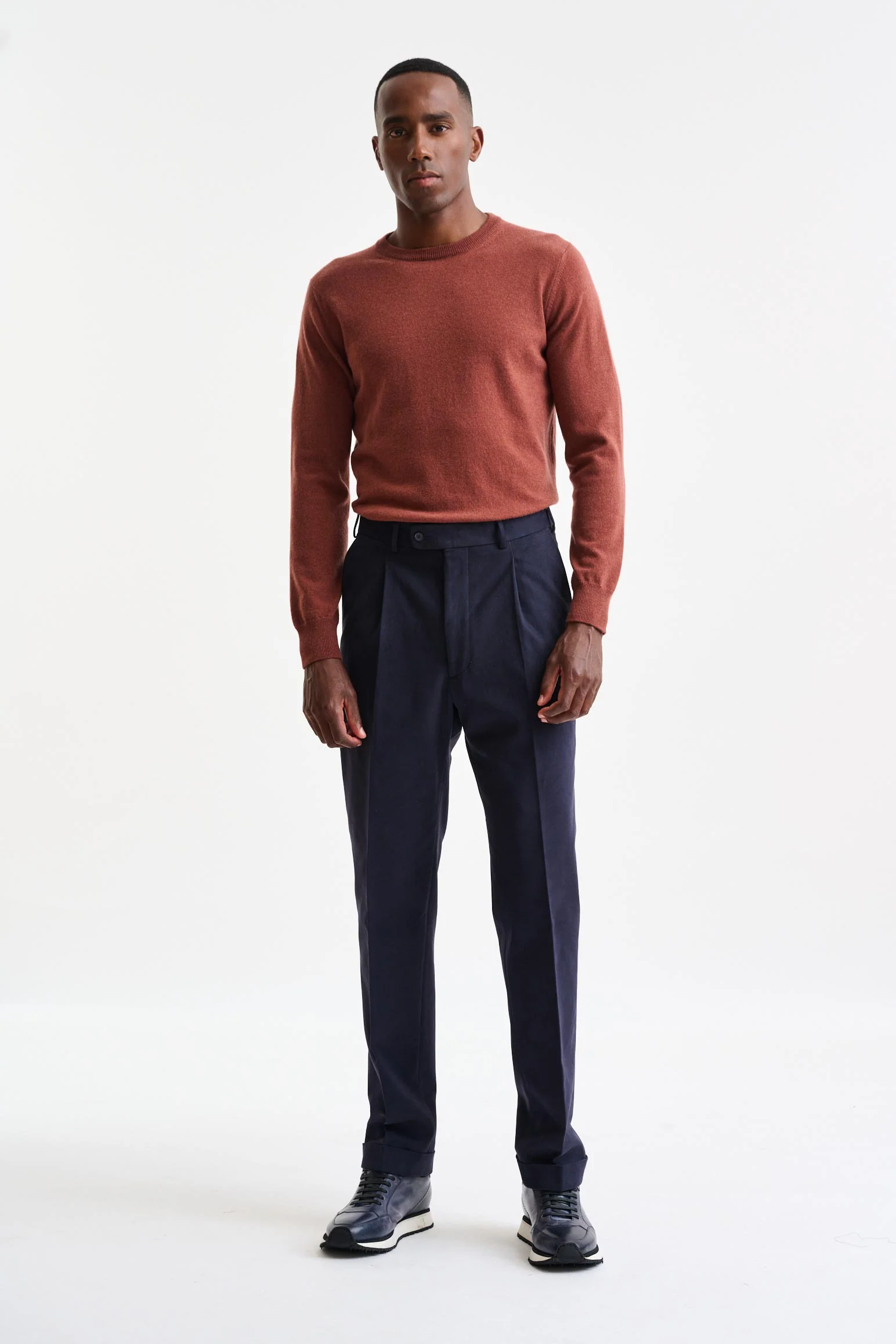 Blue Cashmere and Cotton Farley Trousers - Image 2