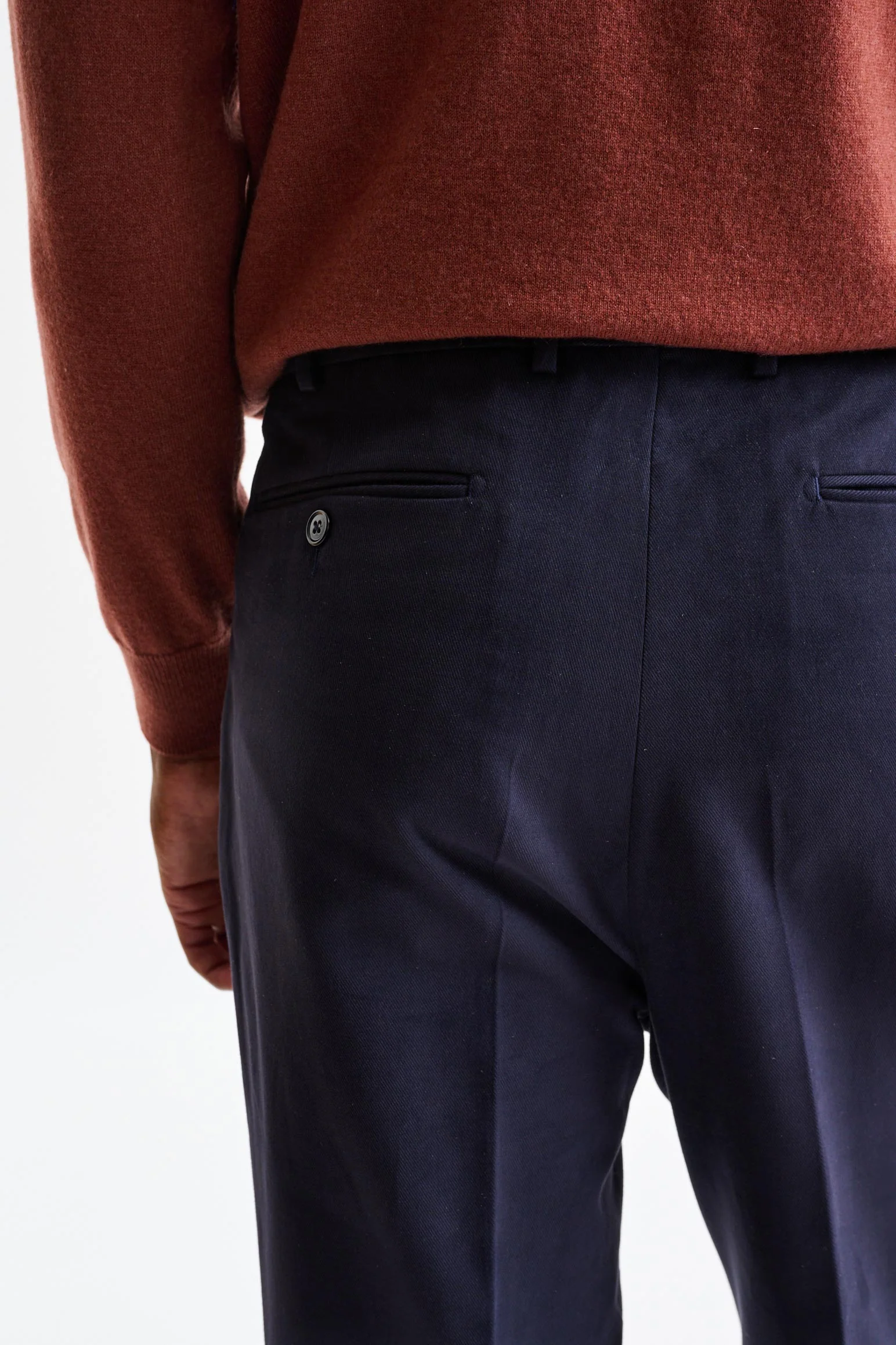 Blue Cashmere and Cotton Farley Trousers - Image 4