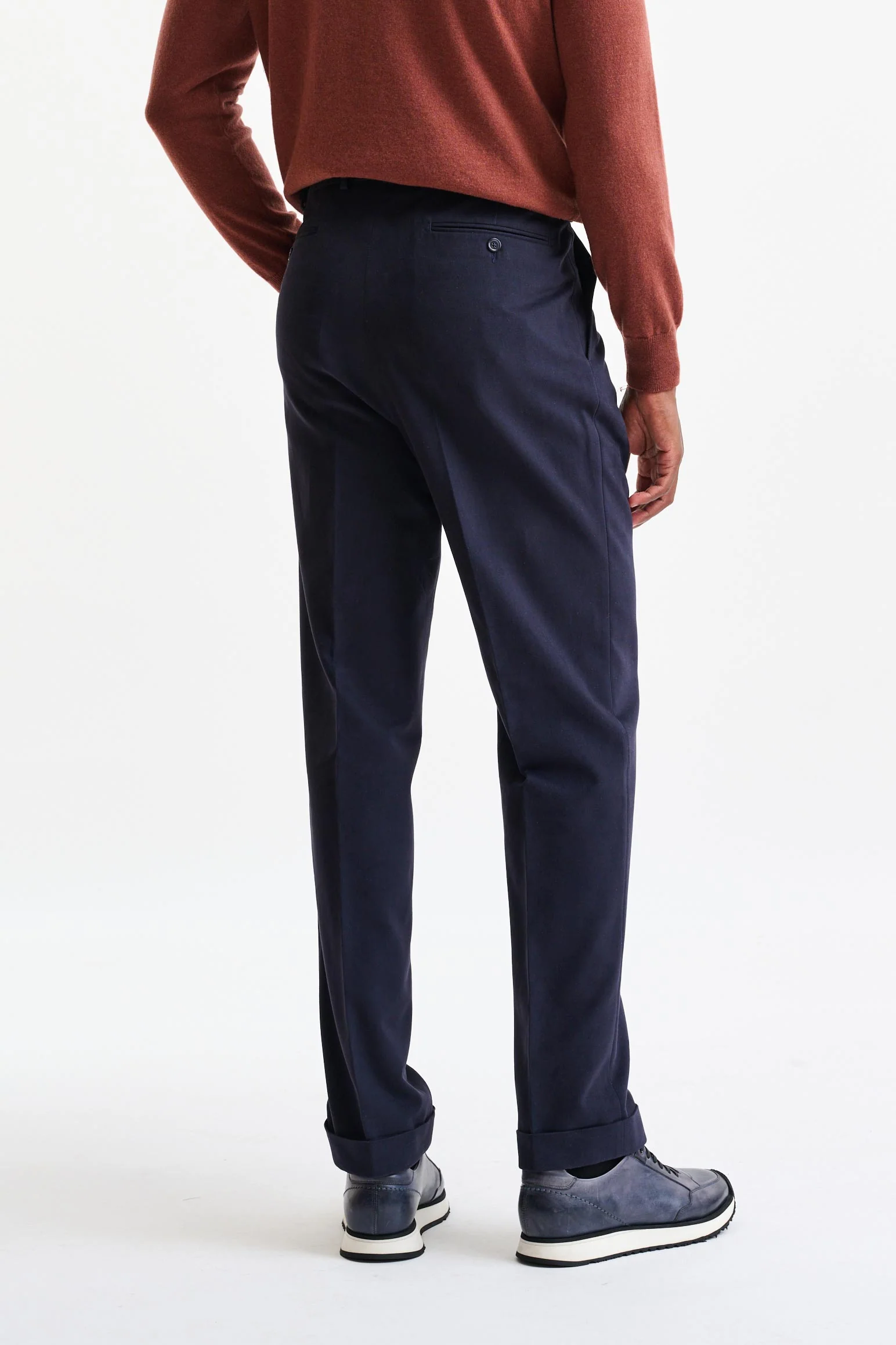 Blue Cashmere and Cotton Farley Trousers - Image 5
