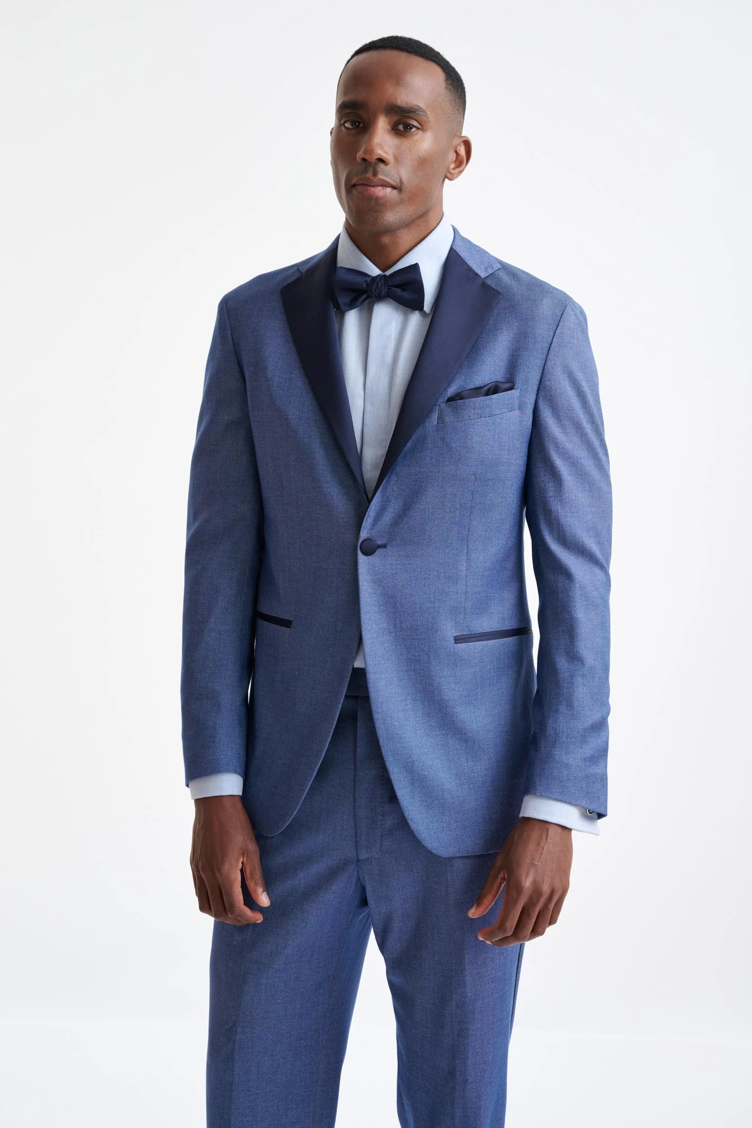 Blue Cashmere & Cotton Kenton Tuxedo Cashmere Denim - Image 2