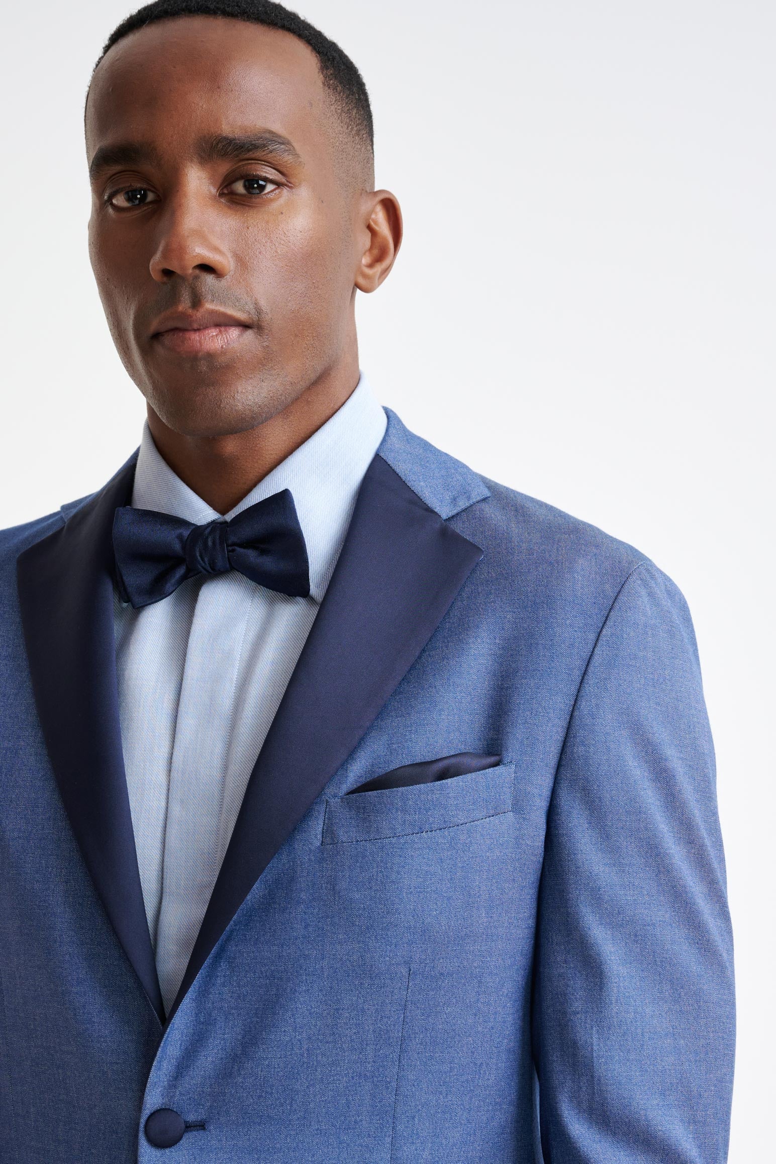 Blue Cashmere & Cotton Kenton Tuxedo Cashmere Denim - Image 3