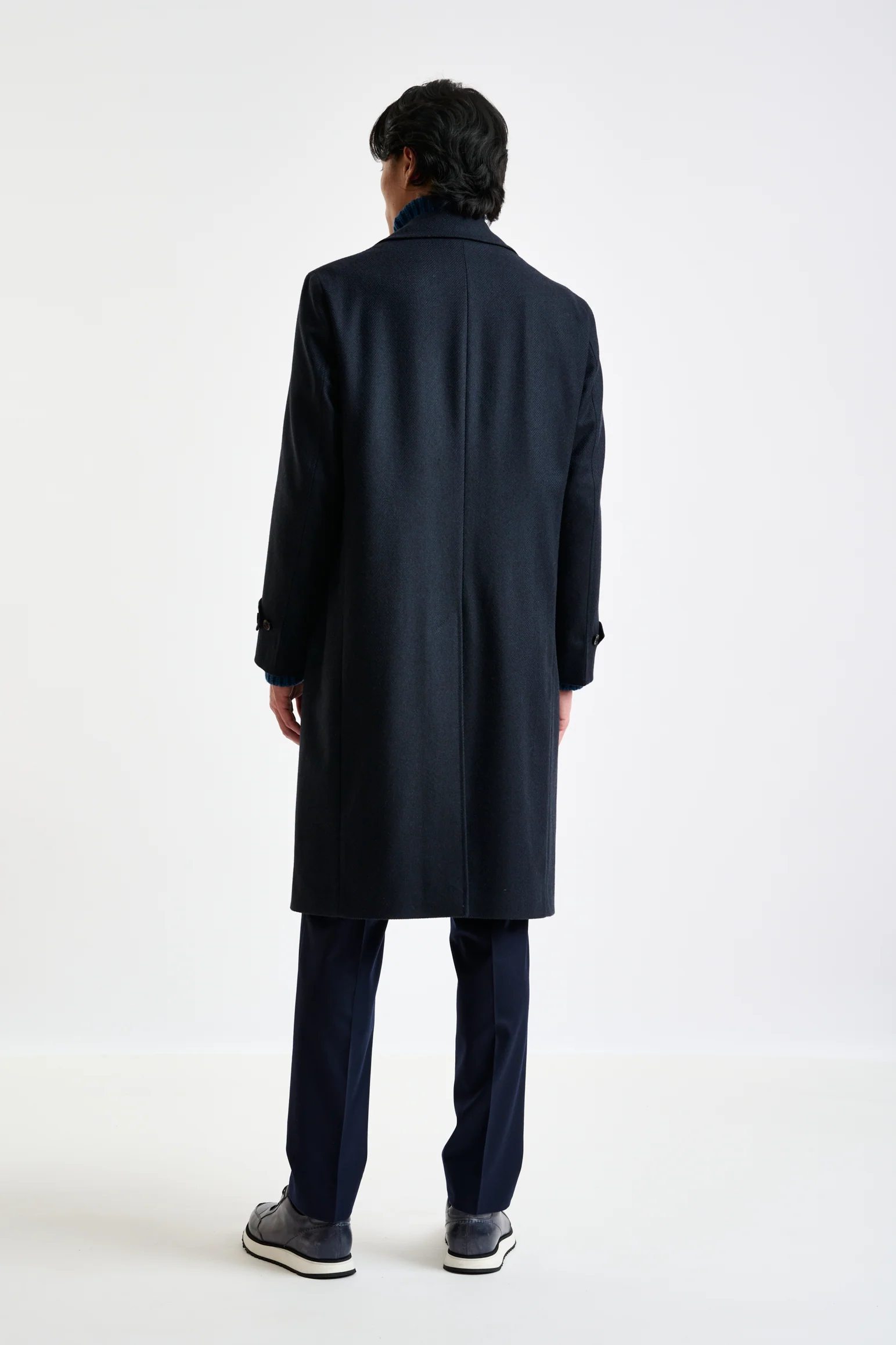 Dark Blue Wool Sheffield Overcoat Zeus - Image 3