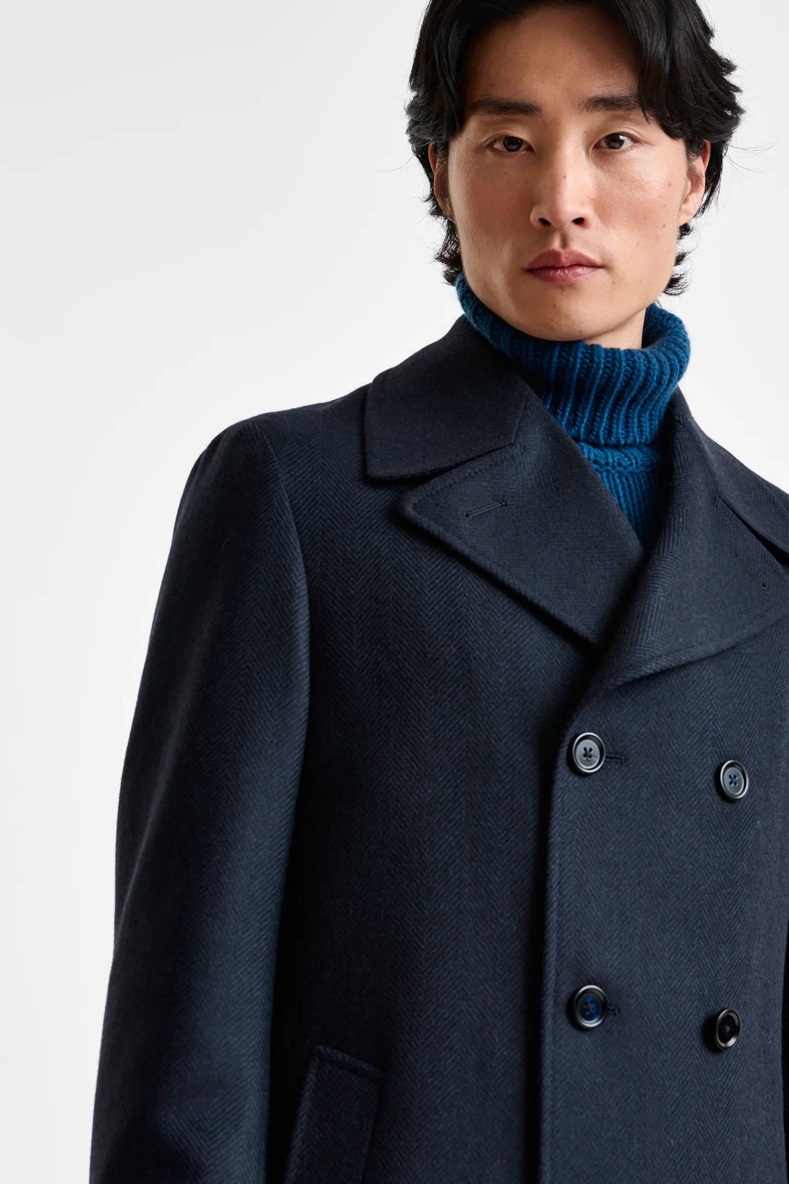 Dark Blue Wool Sheffield Overcoat Zeus - Image 4