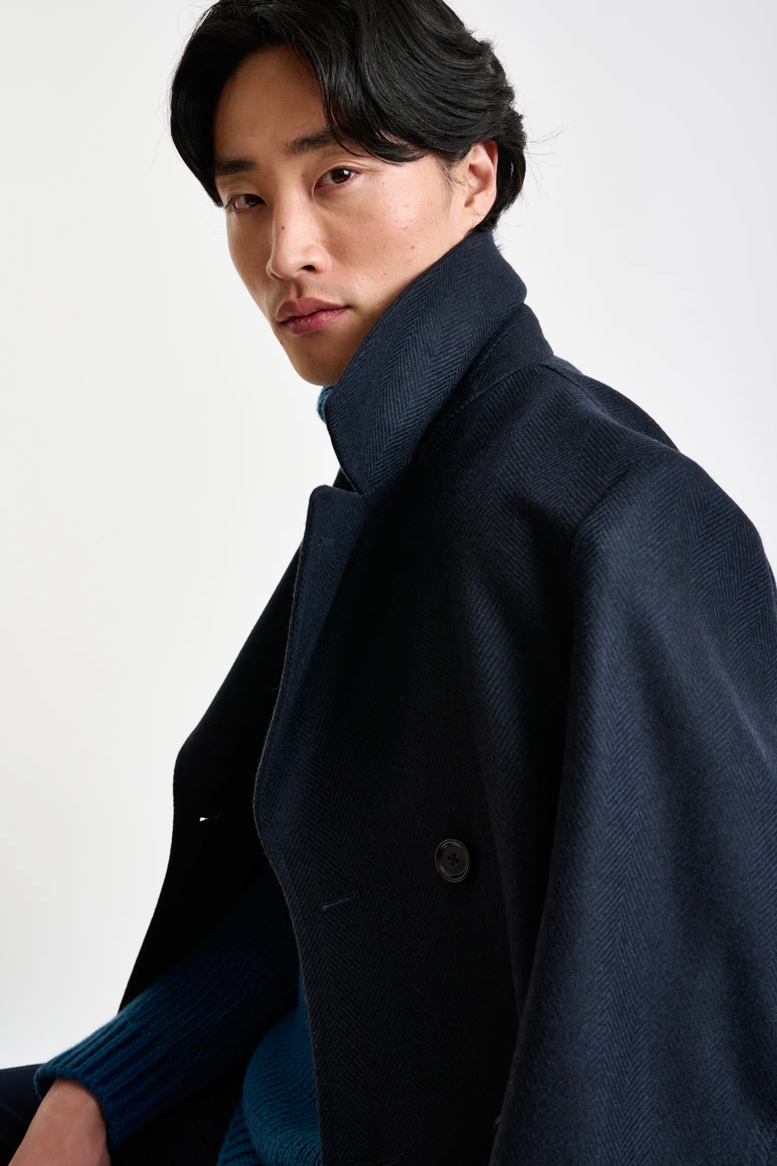 Dark Blue Wool Sheffield Overcoat Zeus - Image 5