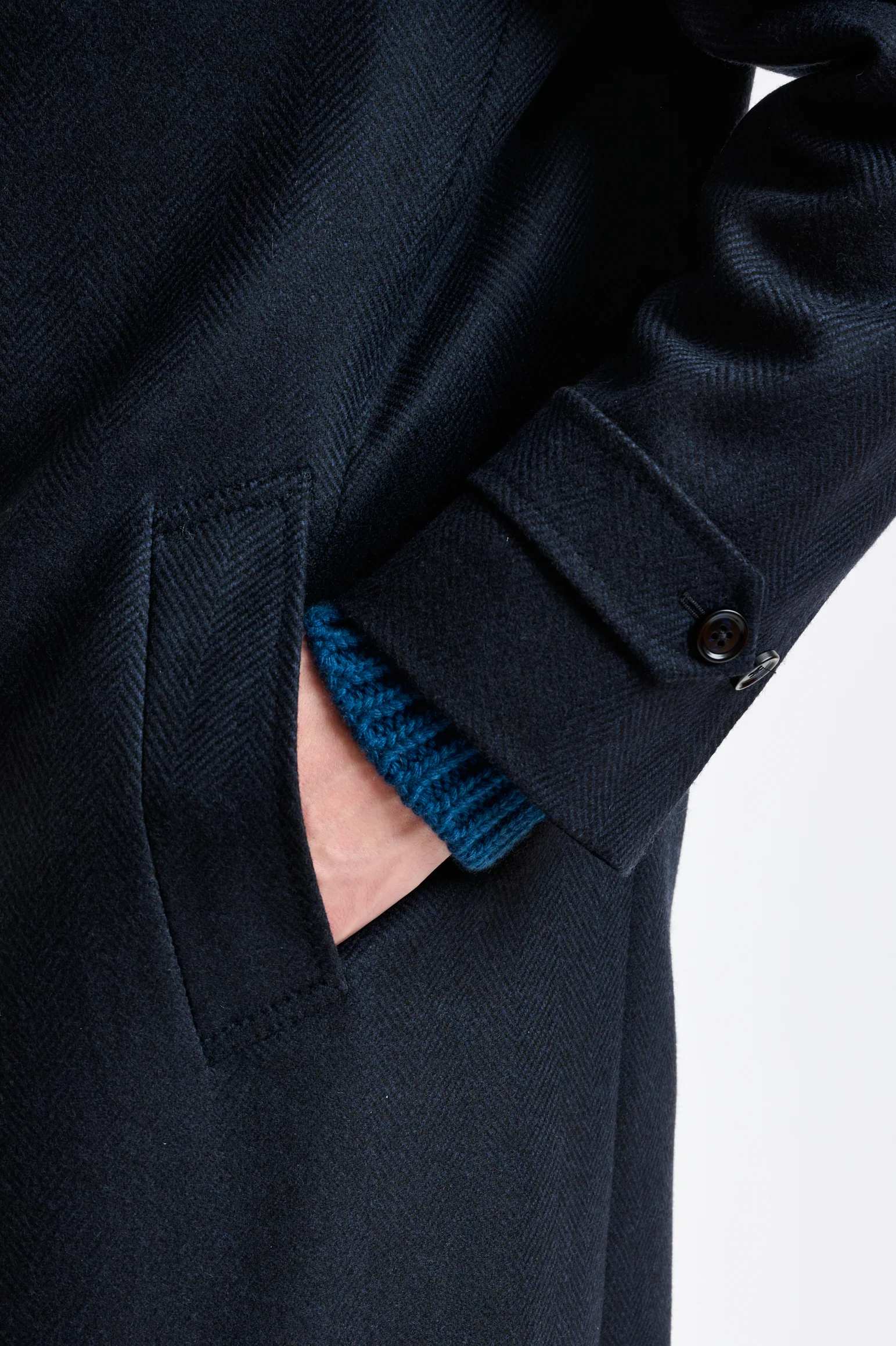 Dark Blue Wool Sheffield Overcoat Zeus - Image 6
