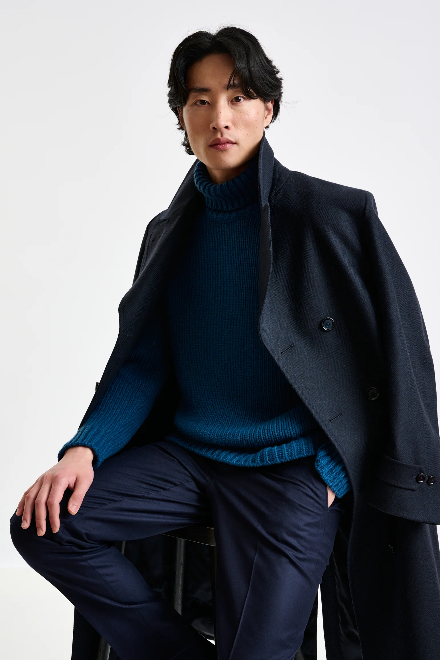 Dark Blue Wool Sheffield Overcoat Zeus - Image 9