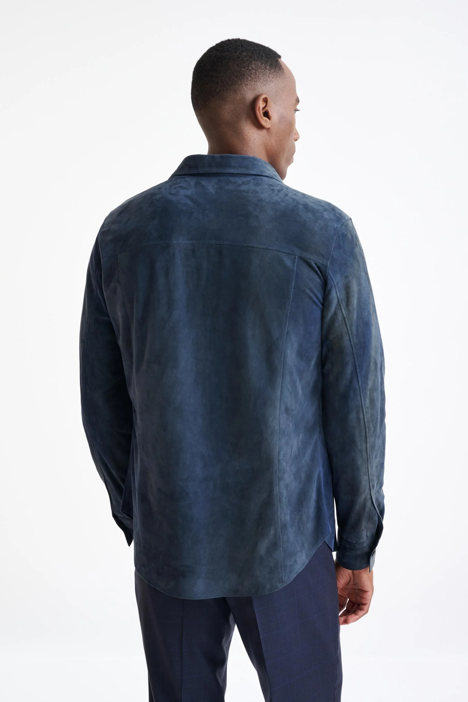 Blue Hexham Goat Suede Shirt Jacket - Image 5