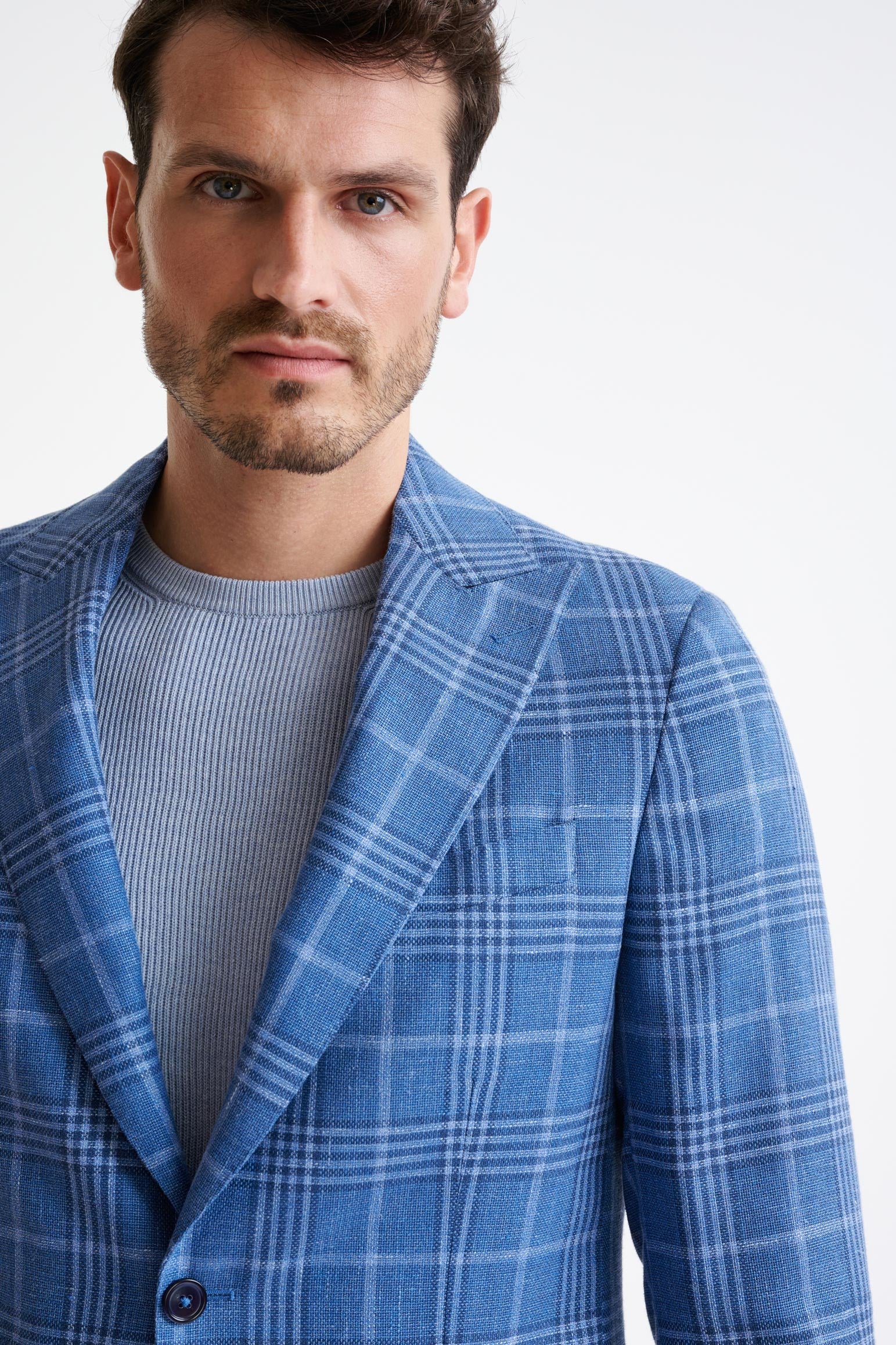 Blue Linen & Wool Soho Jacket Amalfi Trend - Image 3