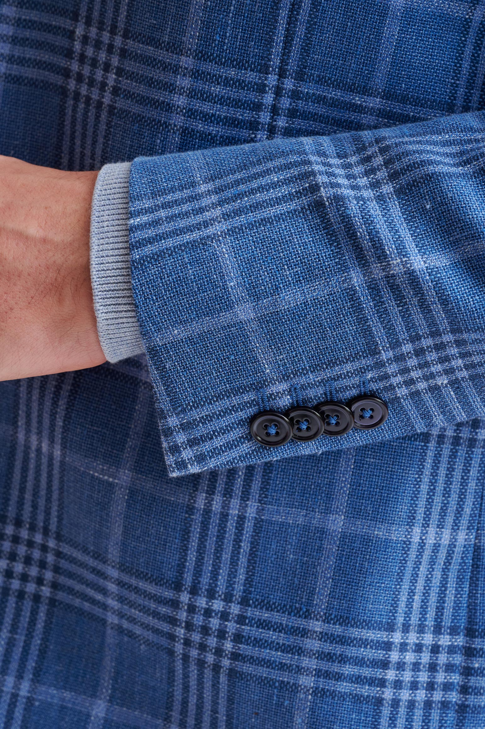 Blue Linen & Wool Soho Jacket Amalfi Trend - Image 4