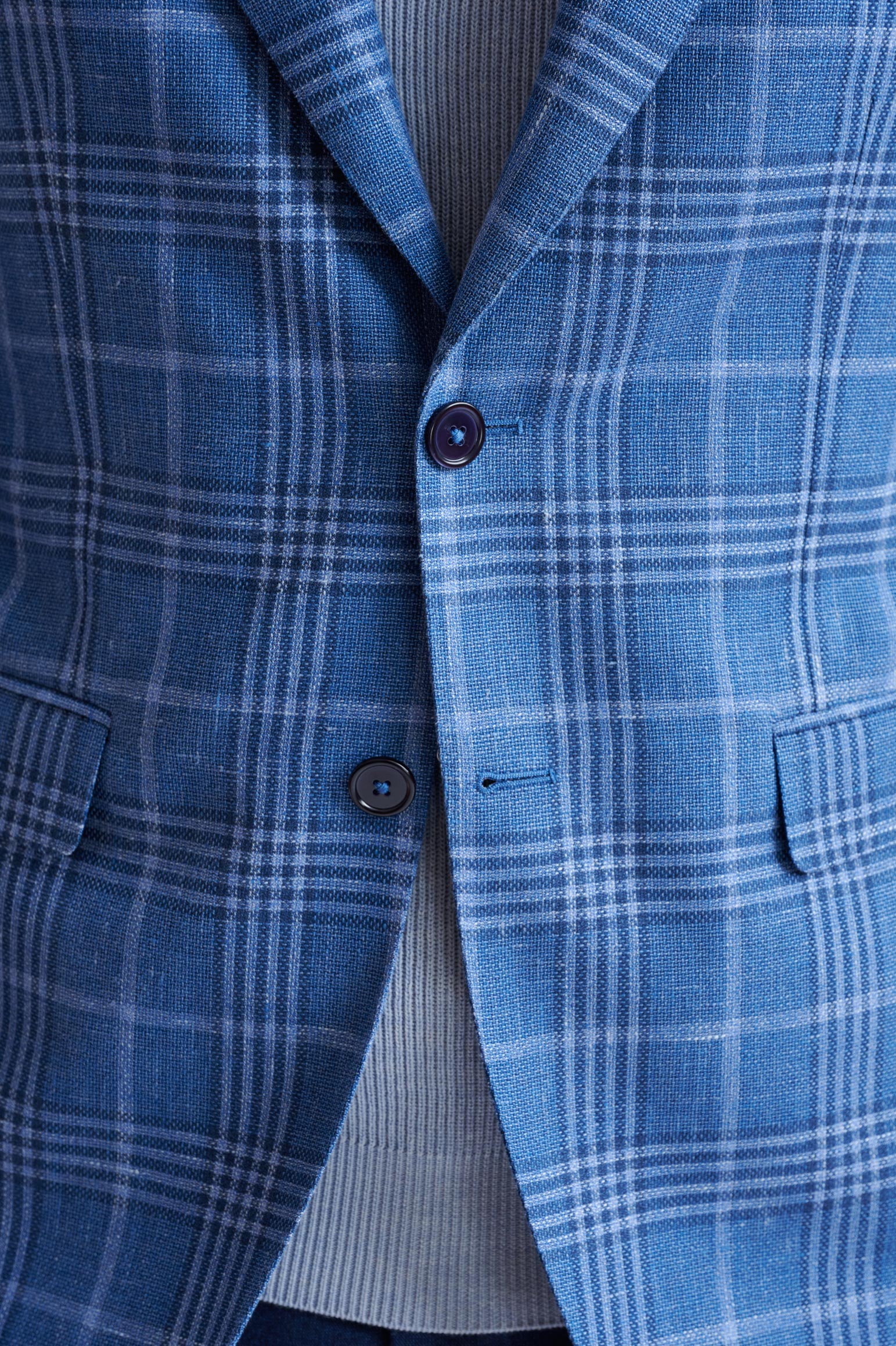 Blue Linen & Wool Soho Jacket Amalfi Trend - Image 5
