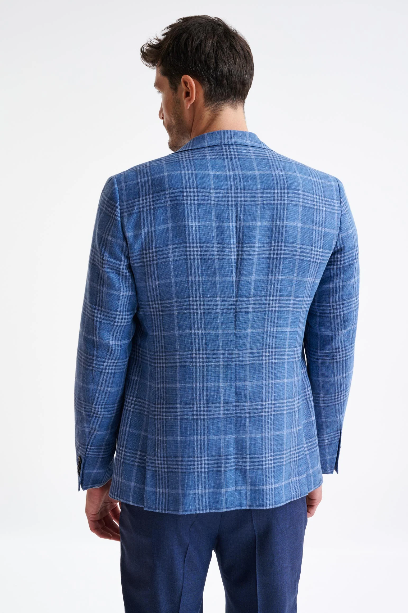 Blue Linen & Wool Soho Jacket Amalfi Trend - Image 8
