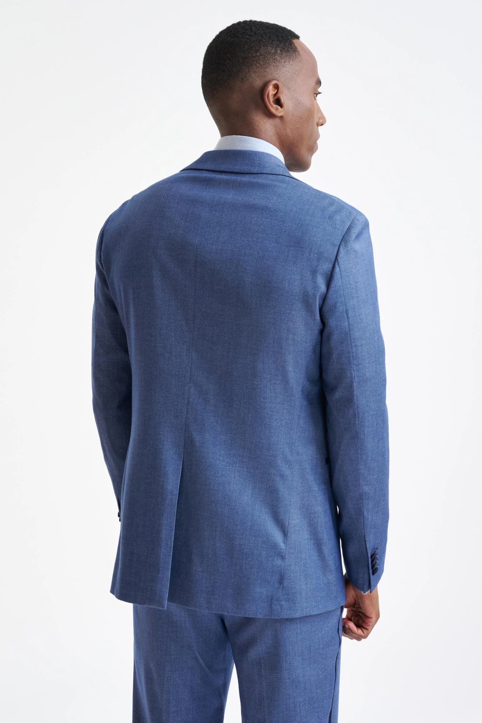Blue Medium Cashmere & Cotton Kenton Suit Cashmere Denim - Image 4