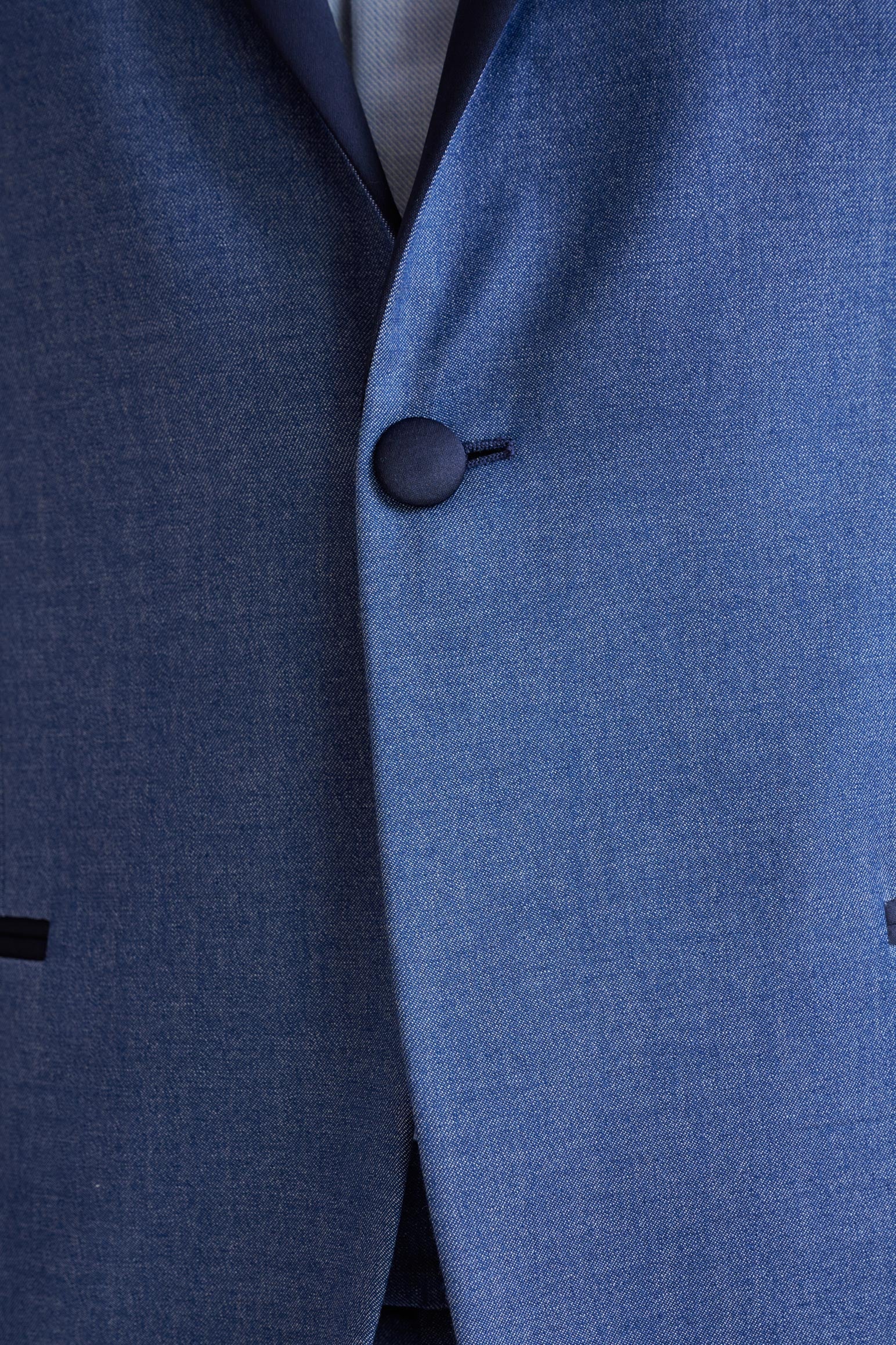 Blue Medium Cashmere & Cotton Kenton Suit Cashmere Denim - Image 8