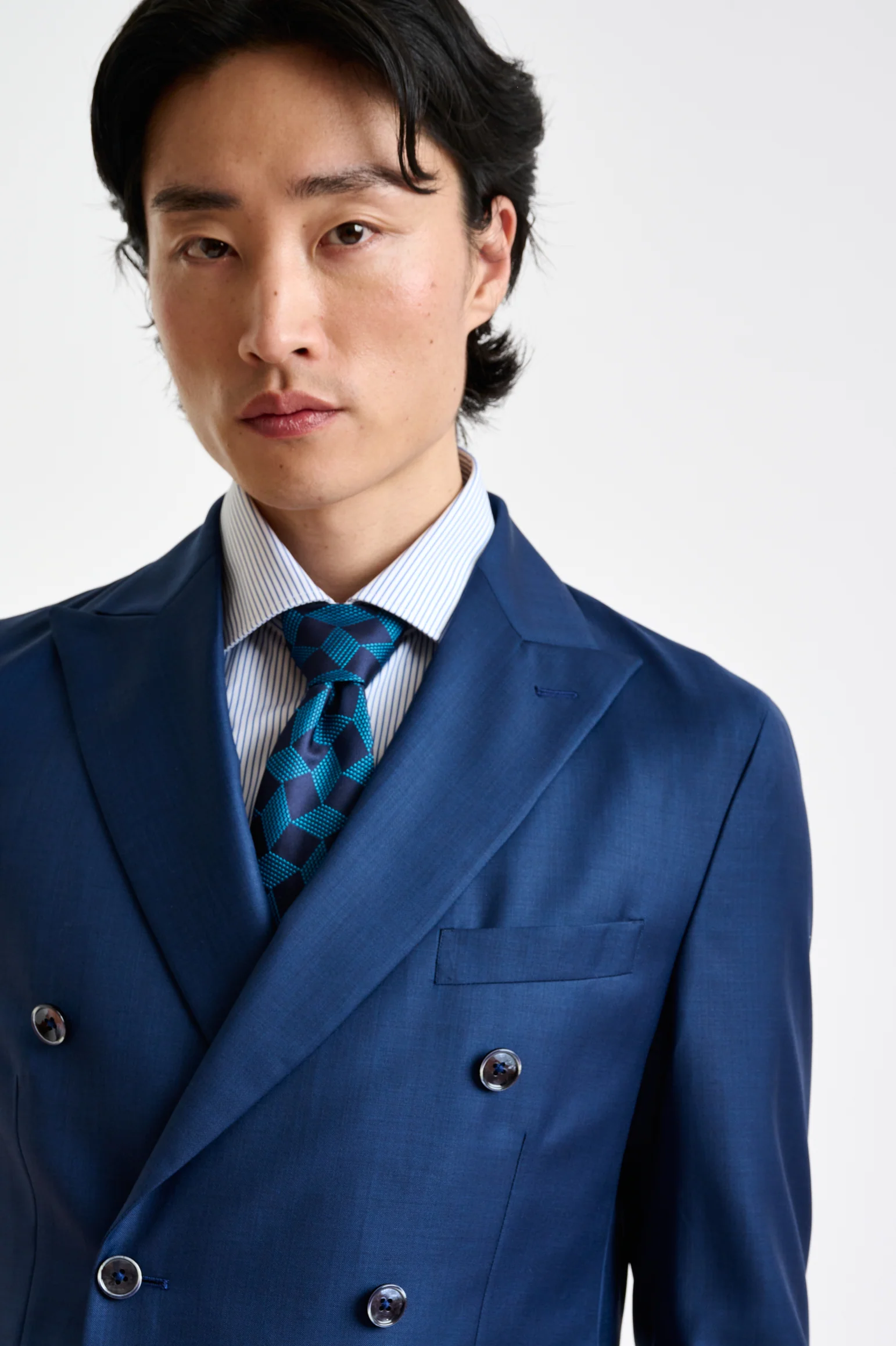 Blue Super 140's Wool & Cashmere Kenton Suit Triumph - Image 10