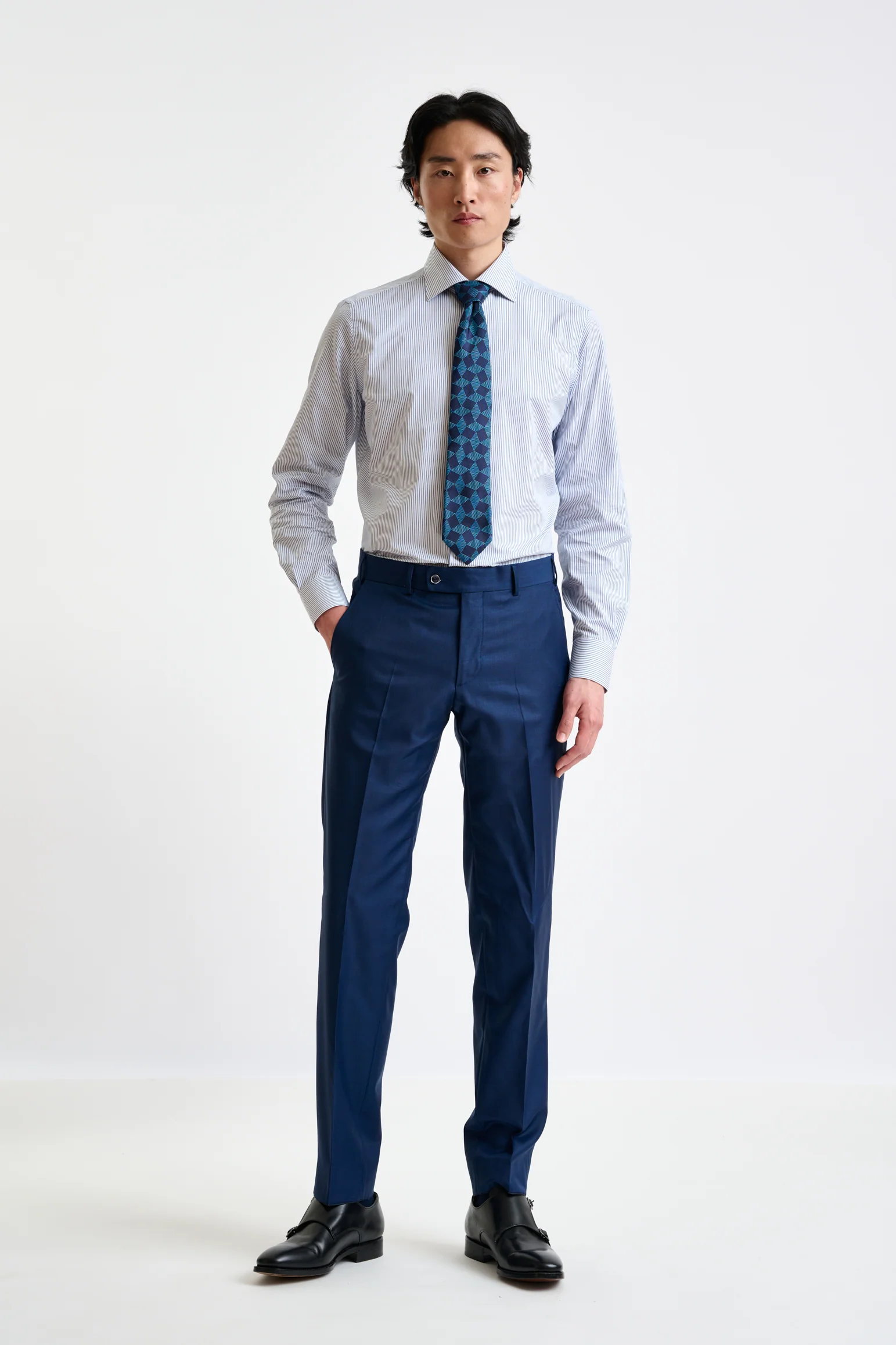 Blue Super 140's Wool & Cashmere Kenton Suit Triumph - Image 11