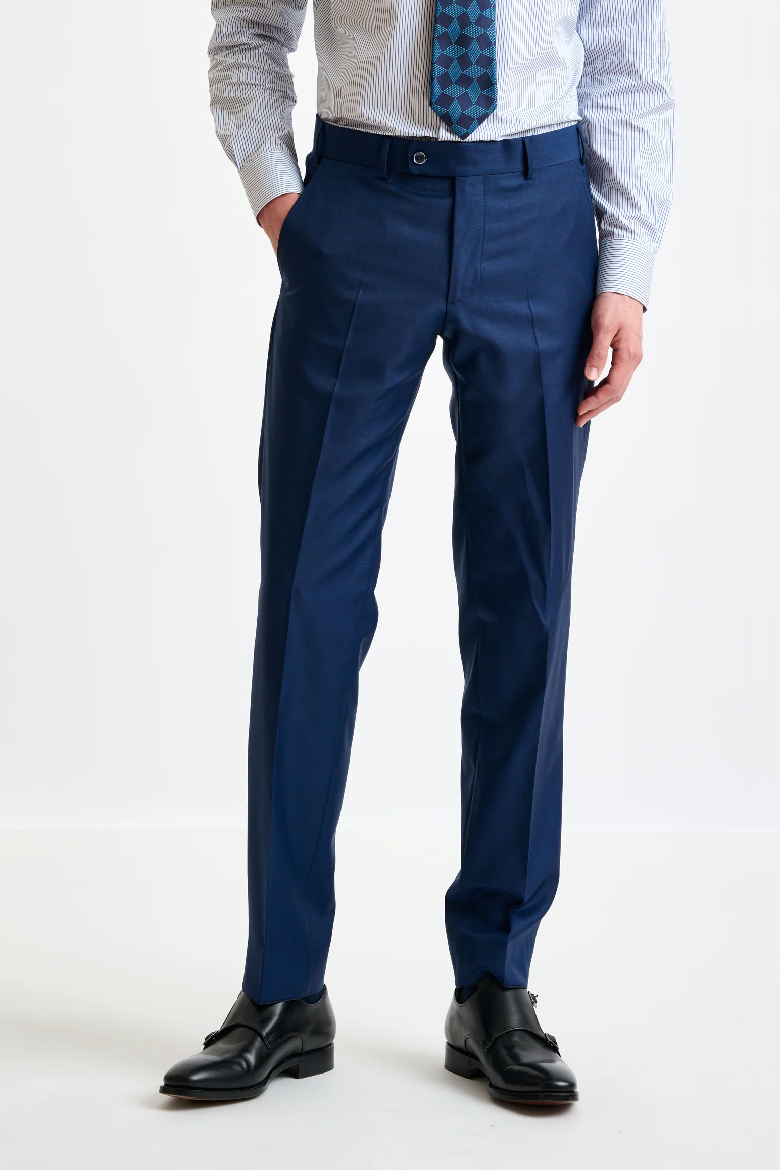 Blue Super 140's Wool & Cashmere Kenton Suit Triumph - Image 8