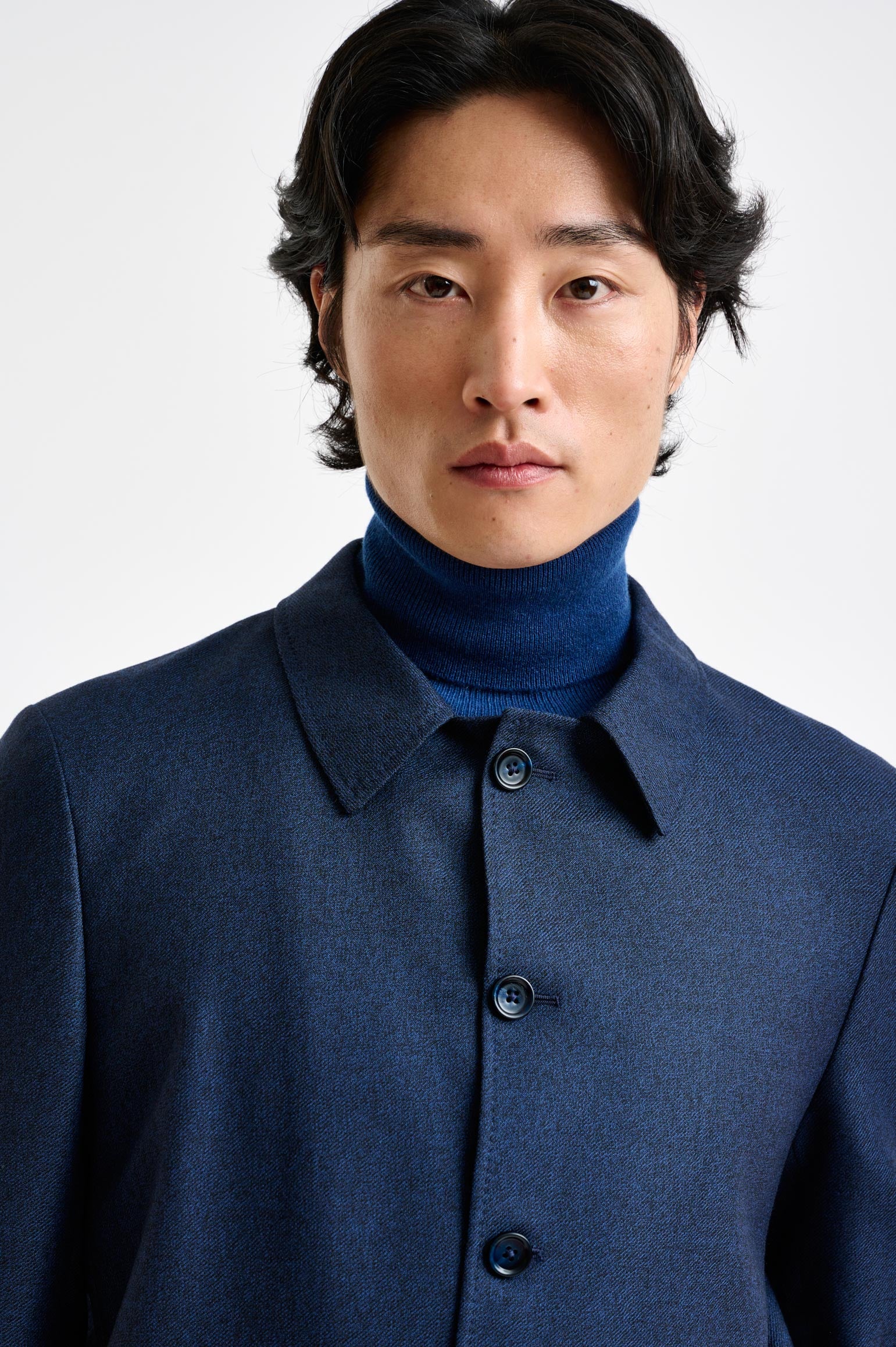 Blue Wool Chelsea Shirt Jacket Harmony - Image 4