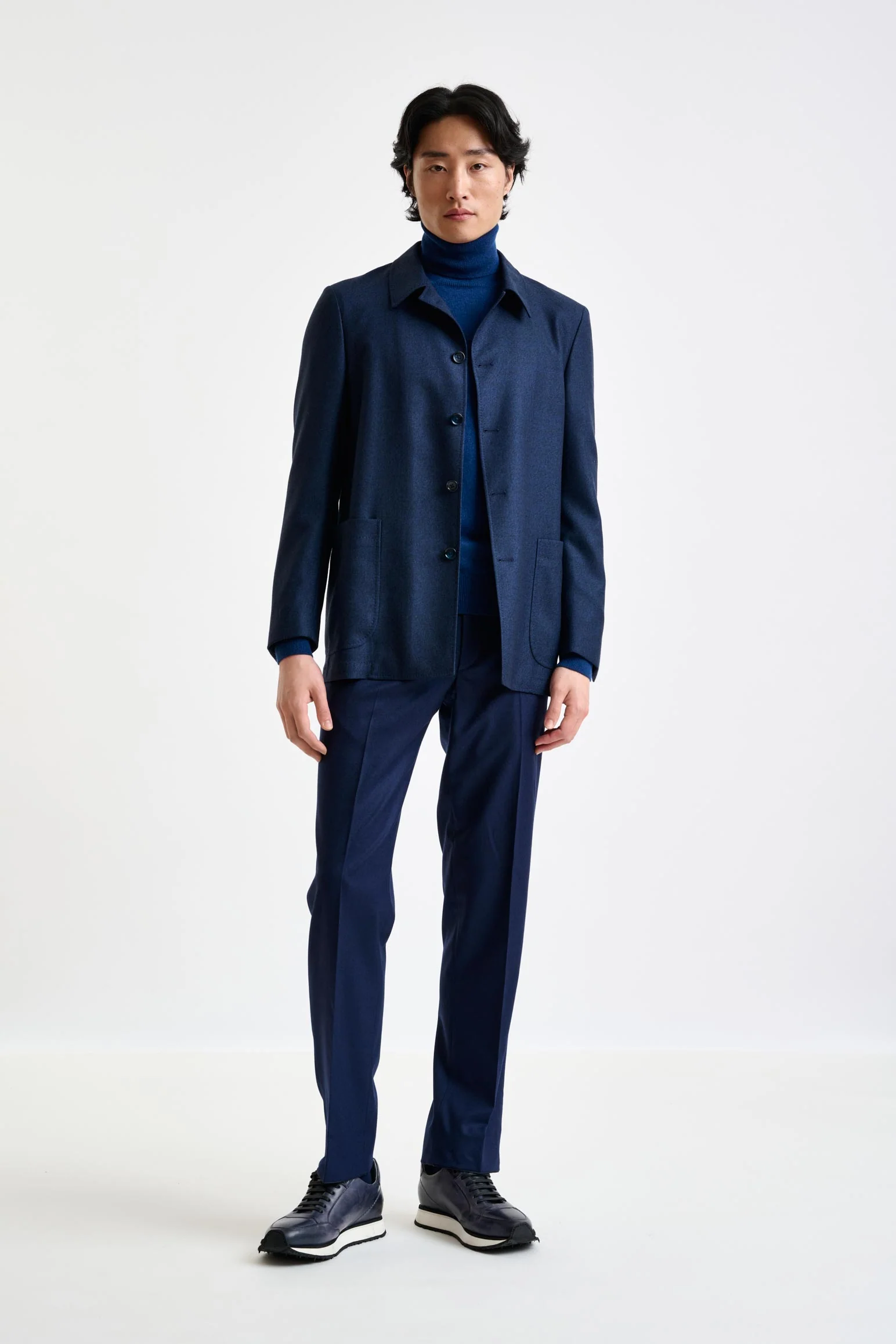 Blue Wool Chelsea Shirt Jacket Harmony - Image 5