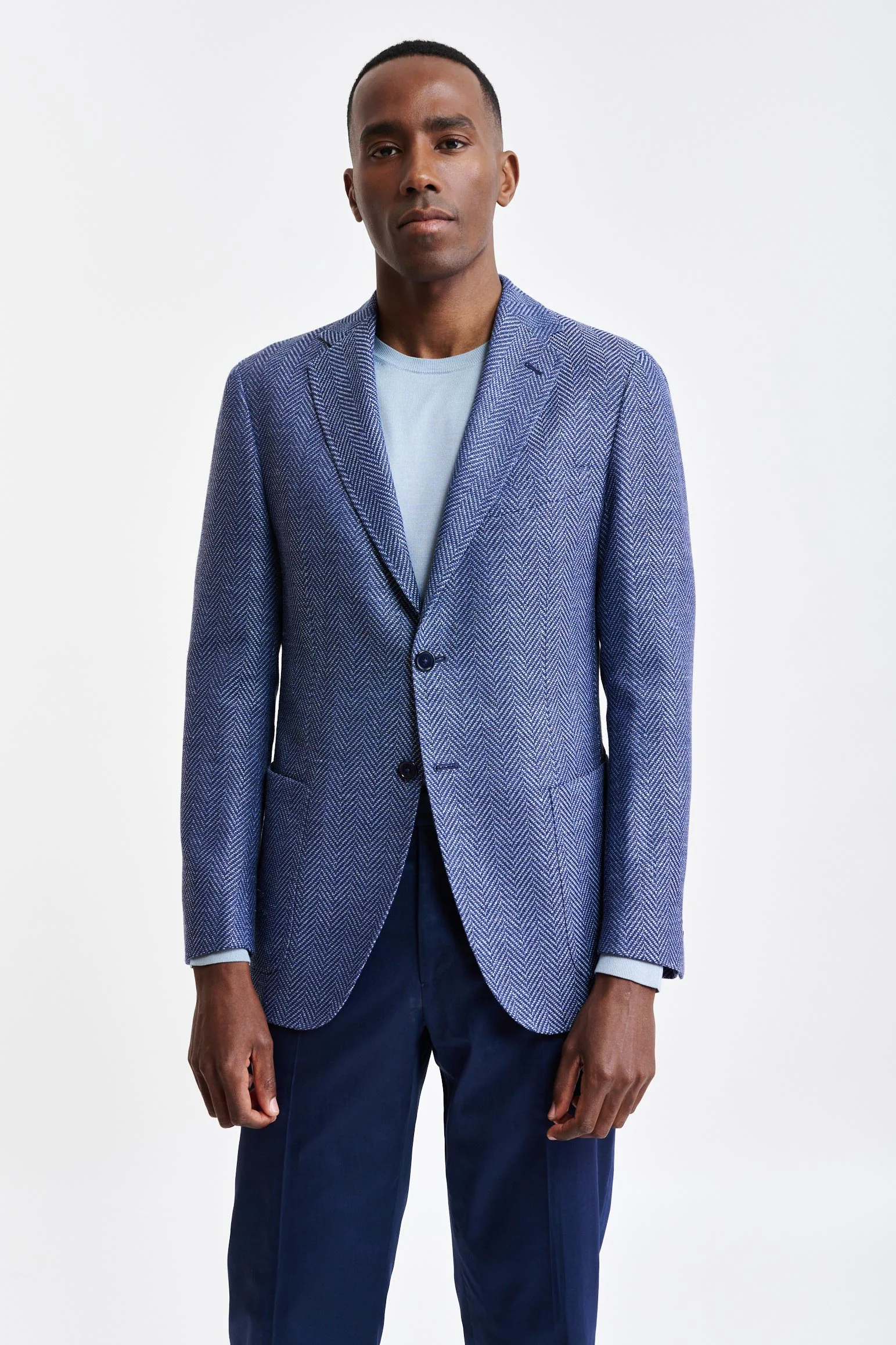 Blue Wool & Linen Kenton Jacket Jazz