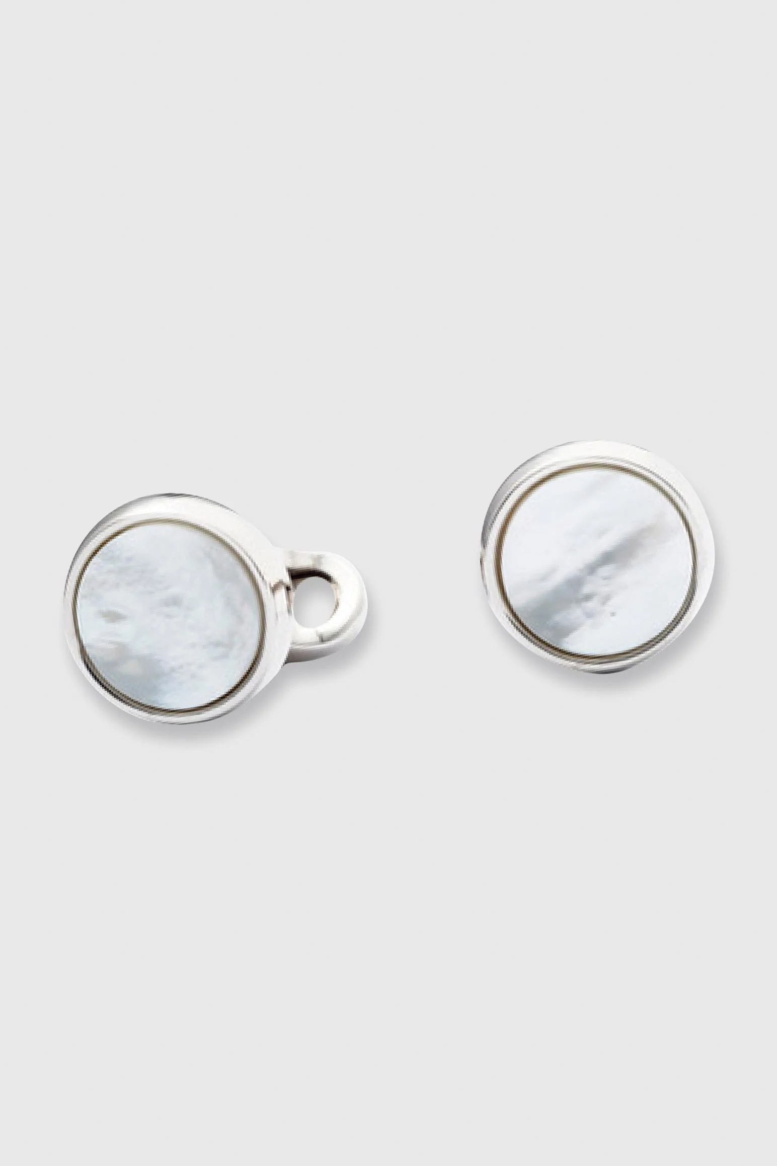 Brass Cufflinks with Real Semi-Precious Mother of Pearl Stones