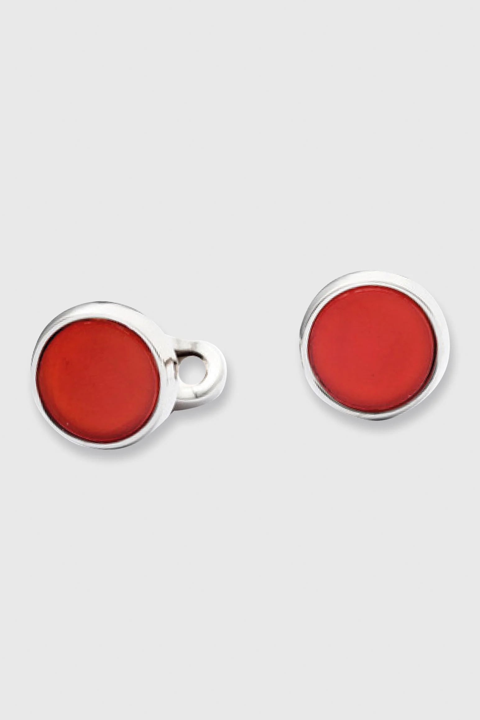 Brass Cufflinks with Red Carnelian Stones