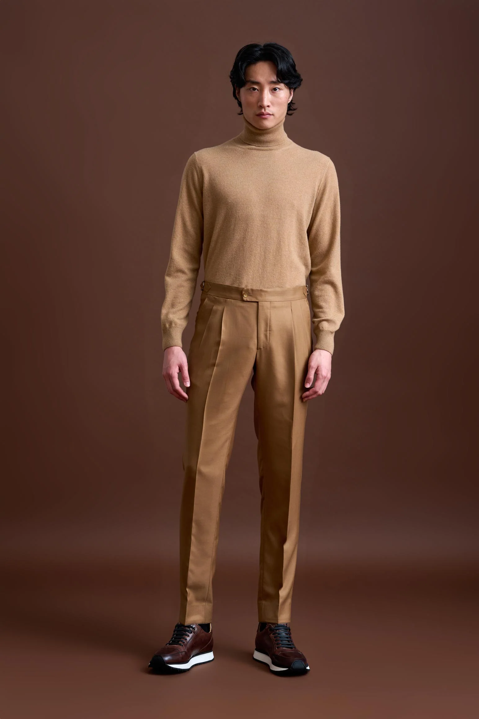 Brown 100% Cashmere Gibbet Trousers Golden Gate - Image 3