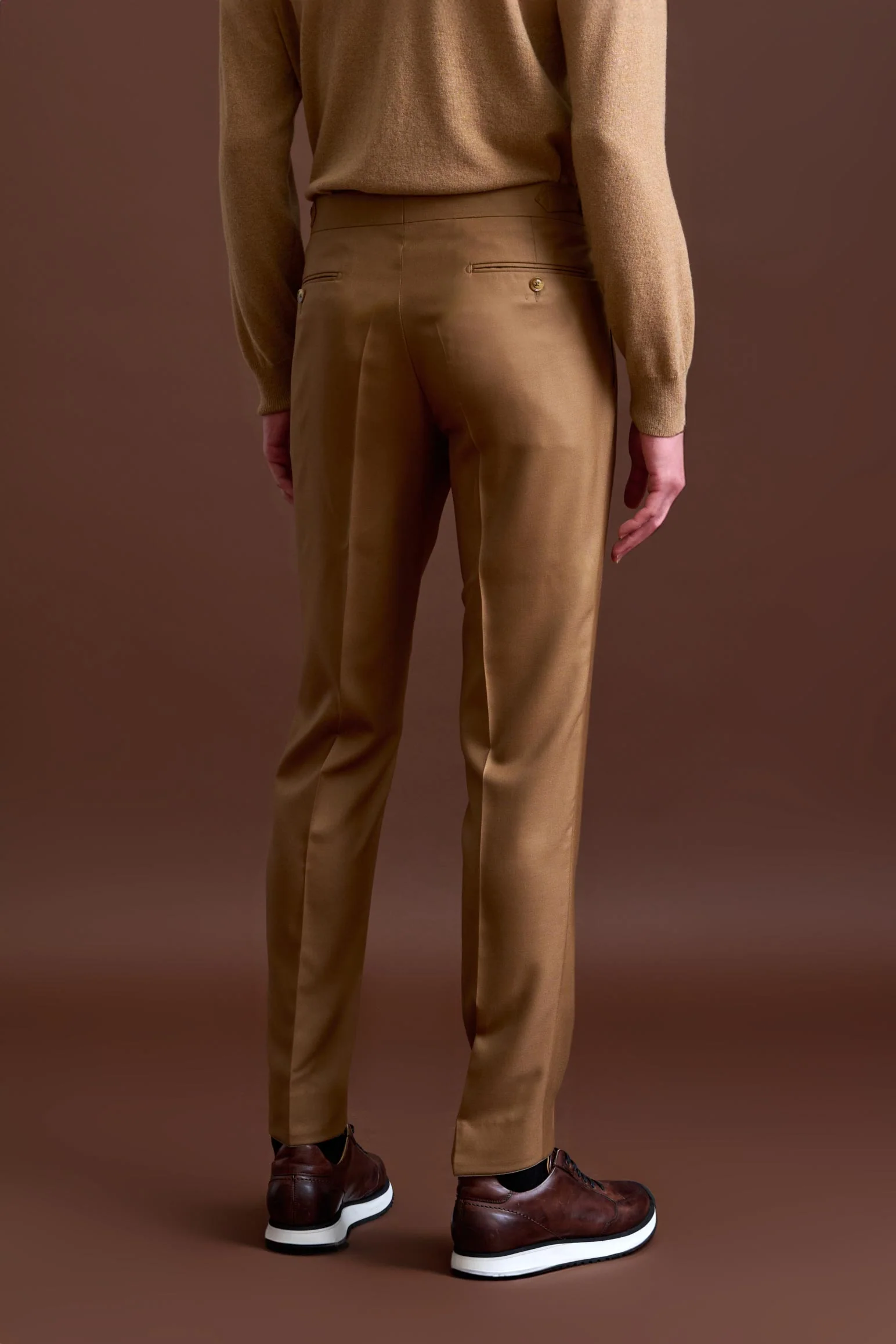 Brown 100% Cashmere Gibbet Trousers Golden Gate - Image 4