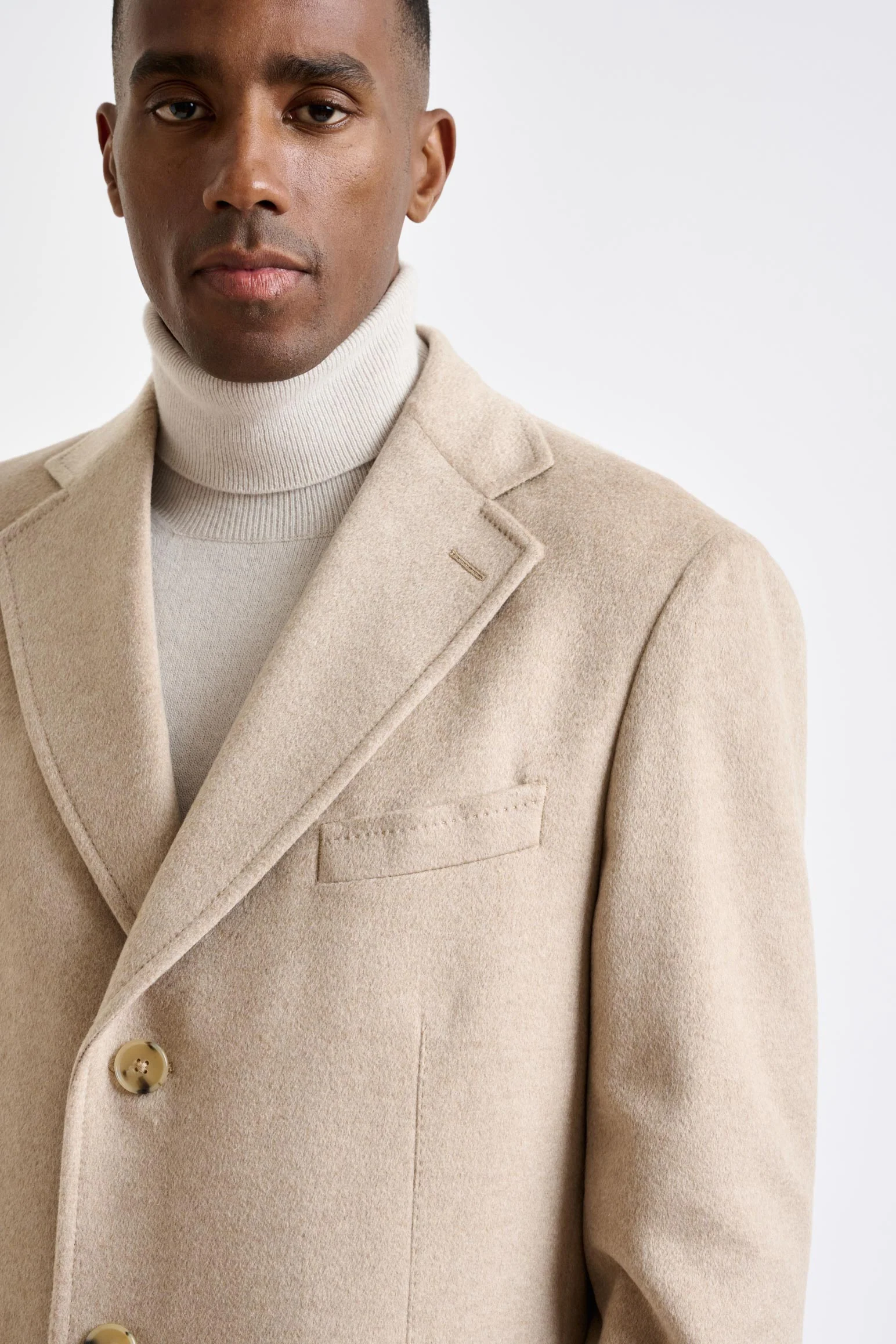 Beige 100% Cashmere Hereford Overcoat Zeus - Image 4
