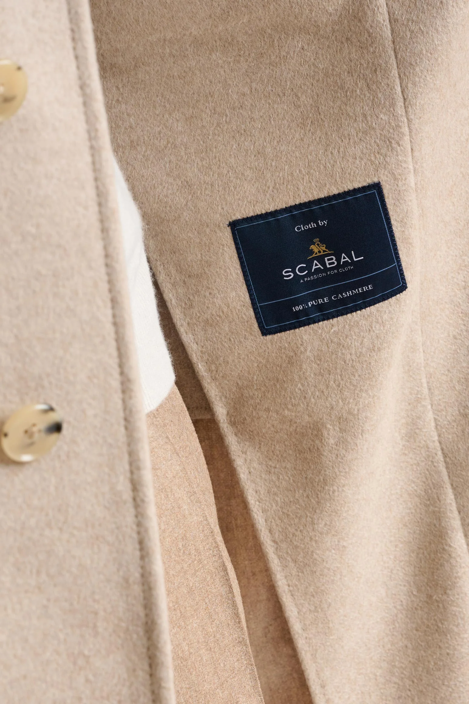 Beige 100% Cashmere Hereford Overcoat Zeus - Image 7