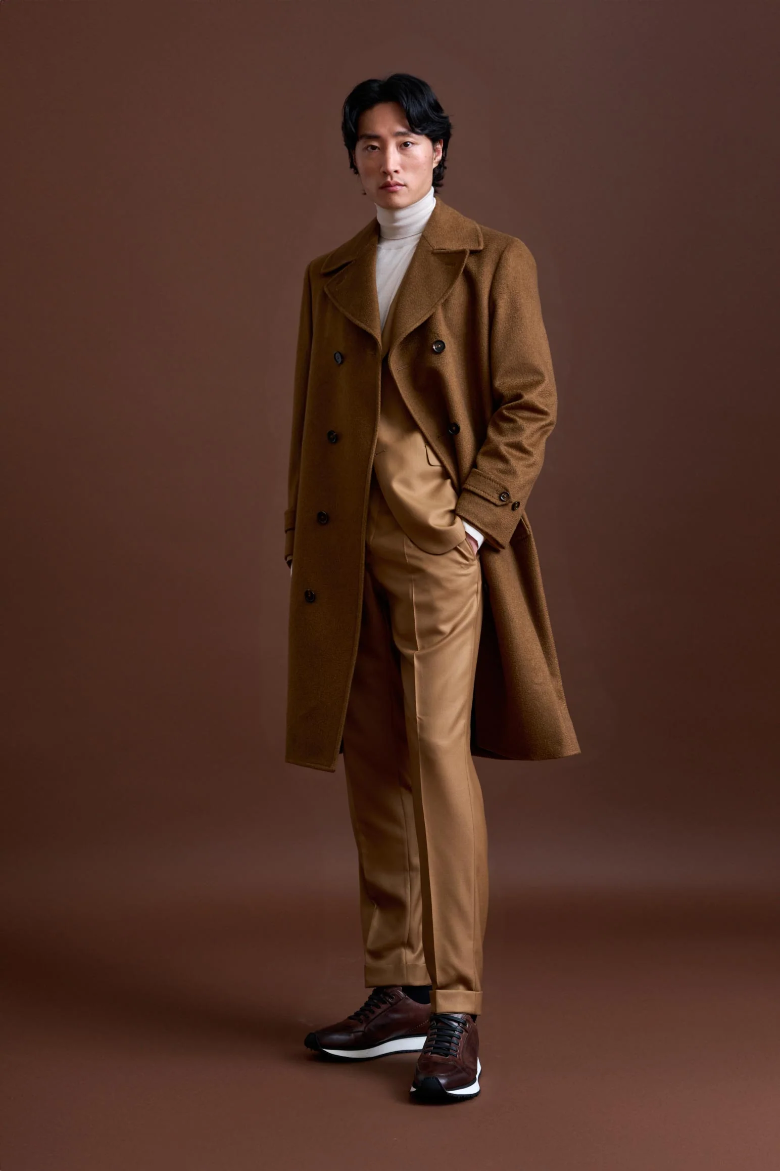 Brown 100% Cashmere Sheffield Overcoat Zeus - Image 3