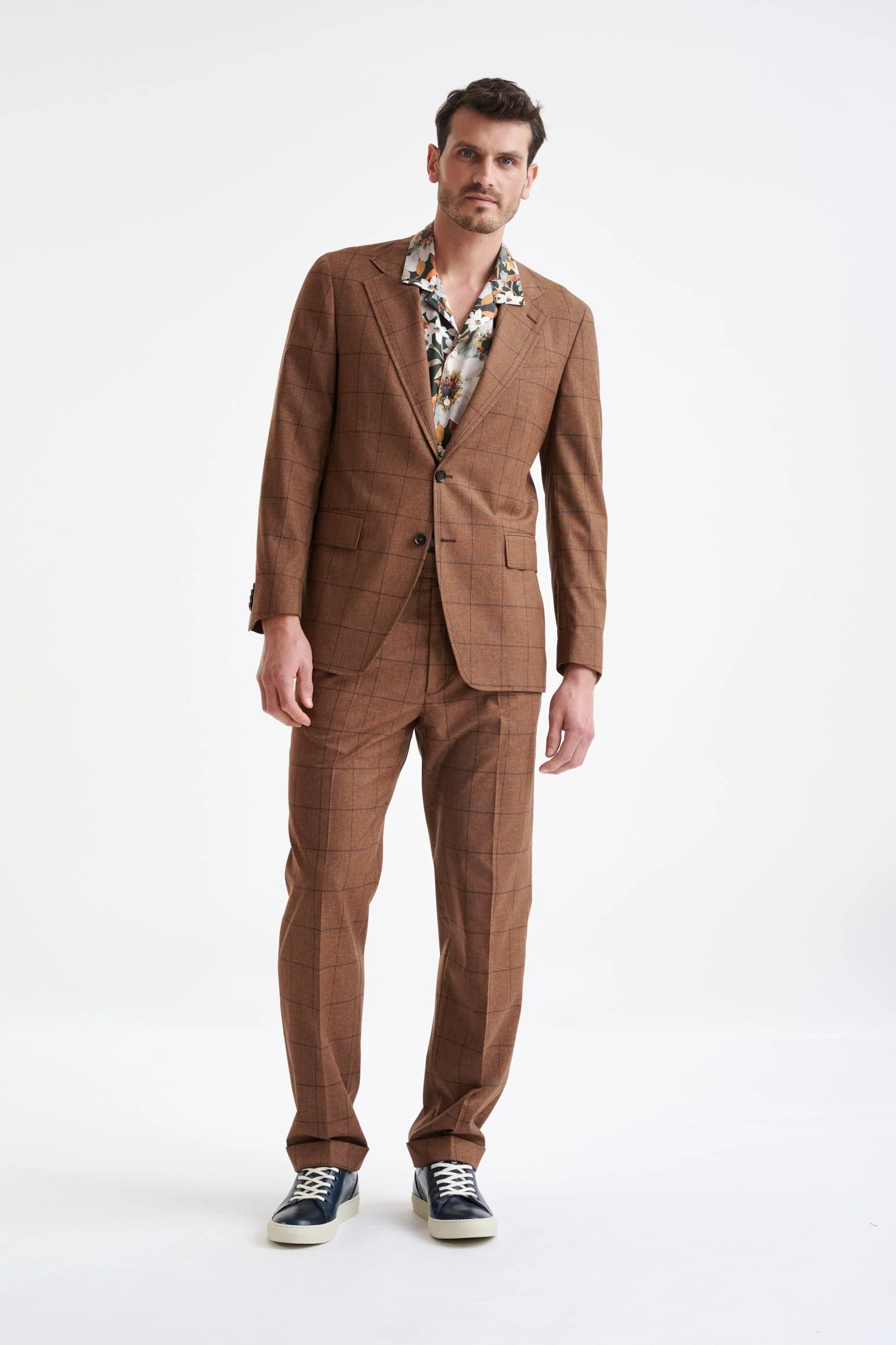Brown Check Wool & Cotton Kenton Jacket Lifestyle - Image 6