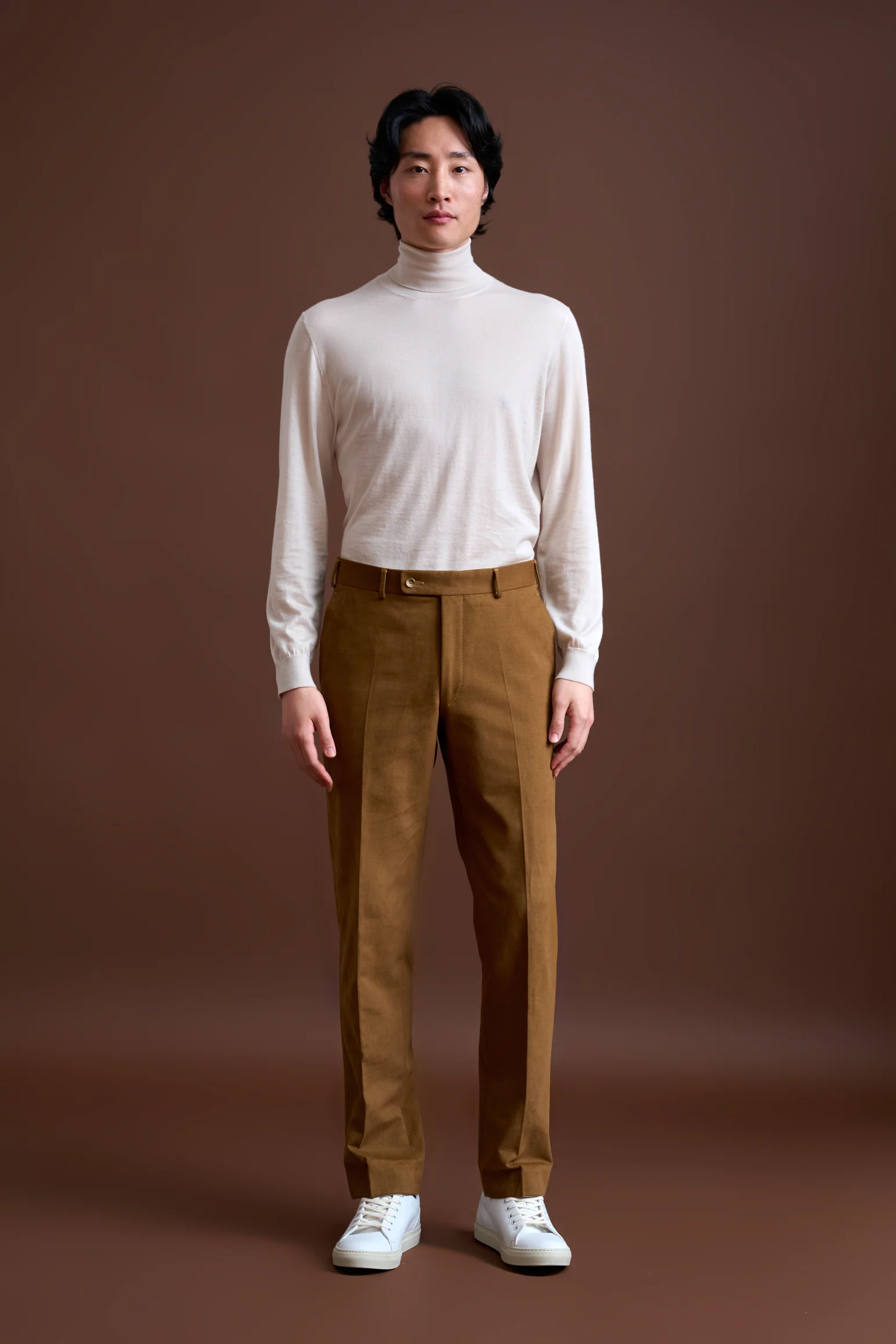 Brown Cotton & Cashmere Farley Trousers - Image 2