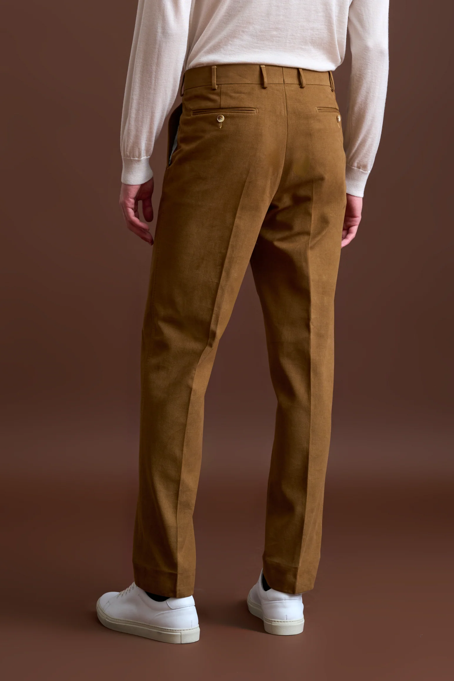 Brown Cotton & Cashmere Farley Trousers - Image 3