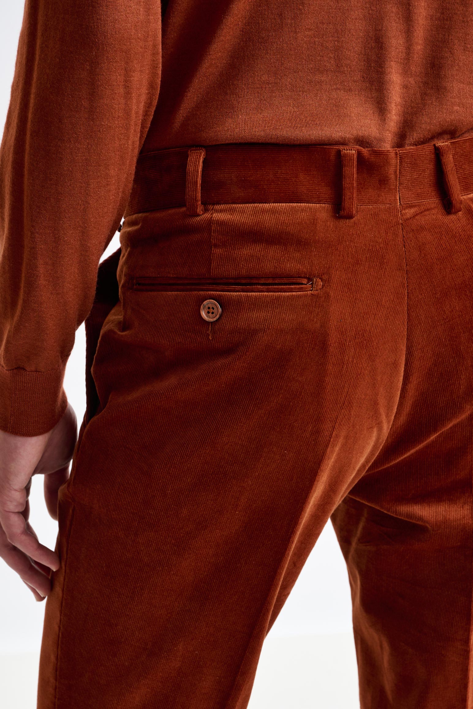 Brown Cotton Gibbet Trousers Corduroy - Image 3
