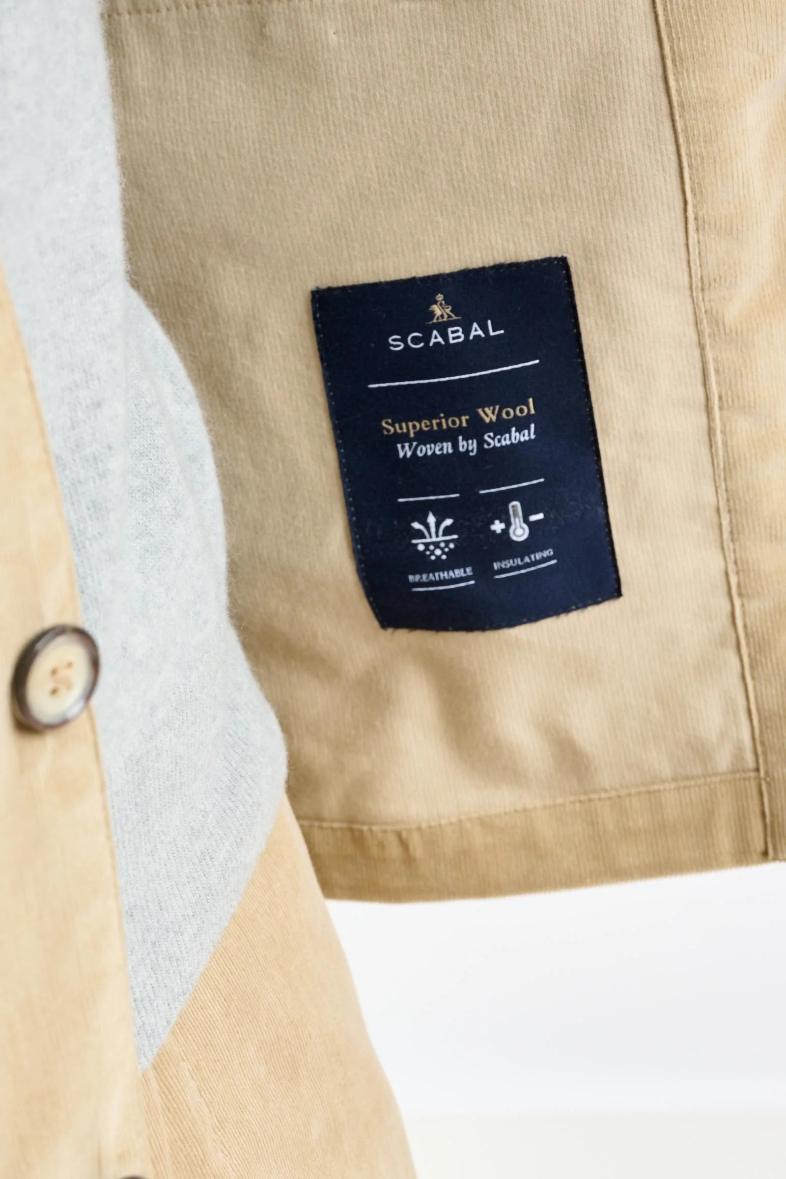 Beige Cotton Overshirt Corduroy - Image 3