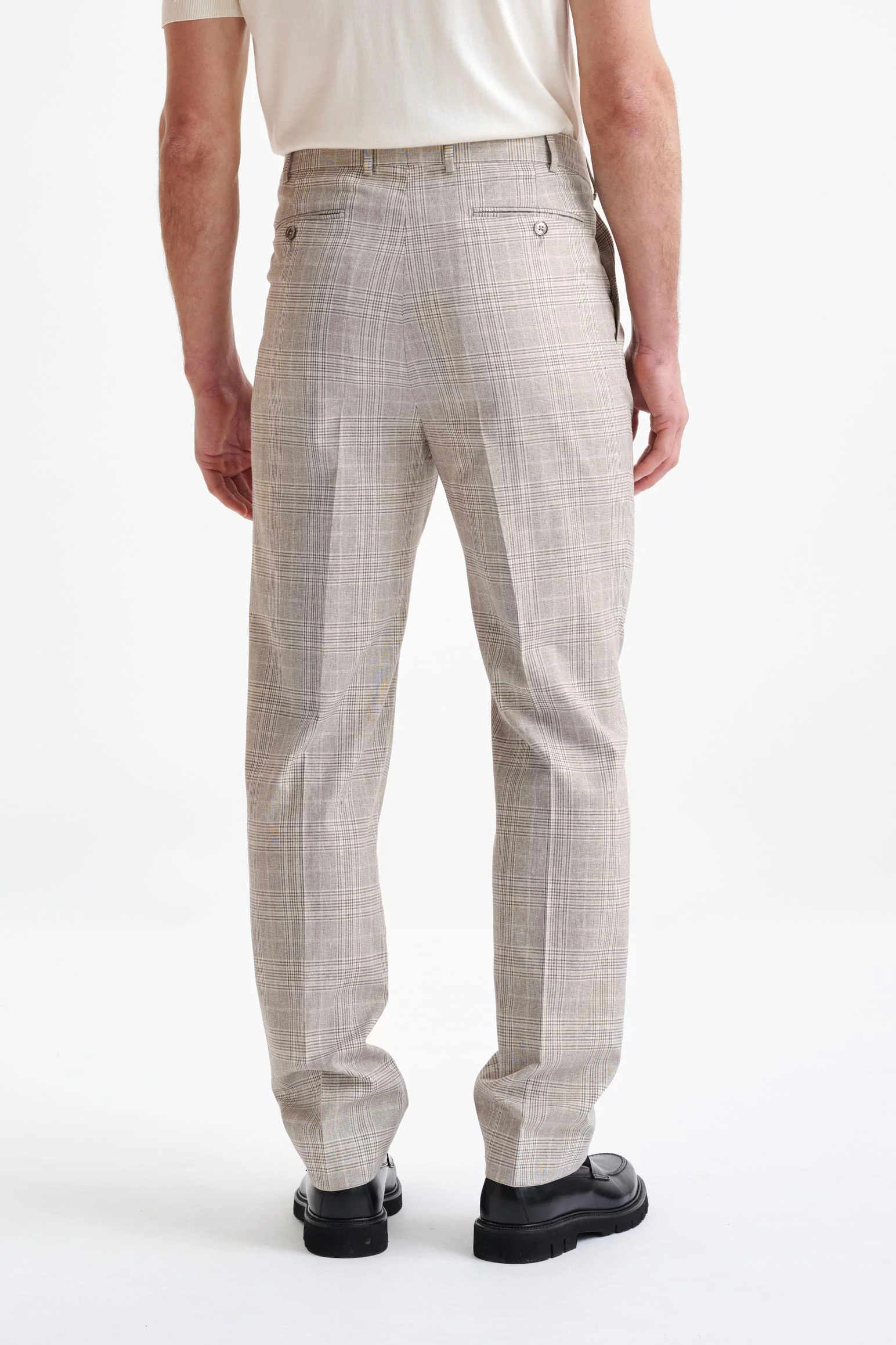 Brown Cream Check Wool & Cotton Kenton Suit Lifestyle - Image 13