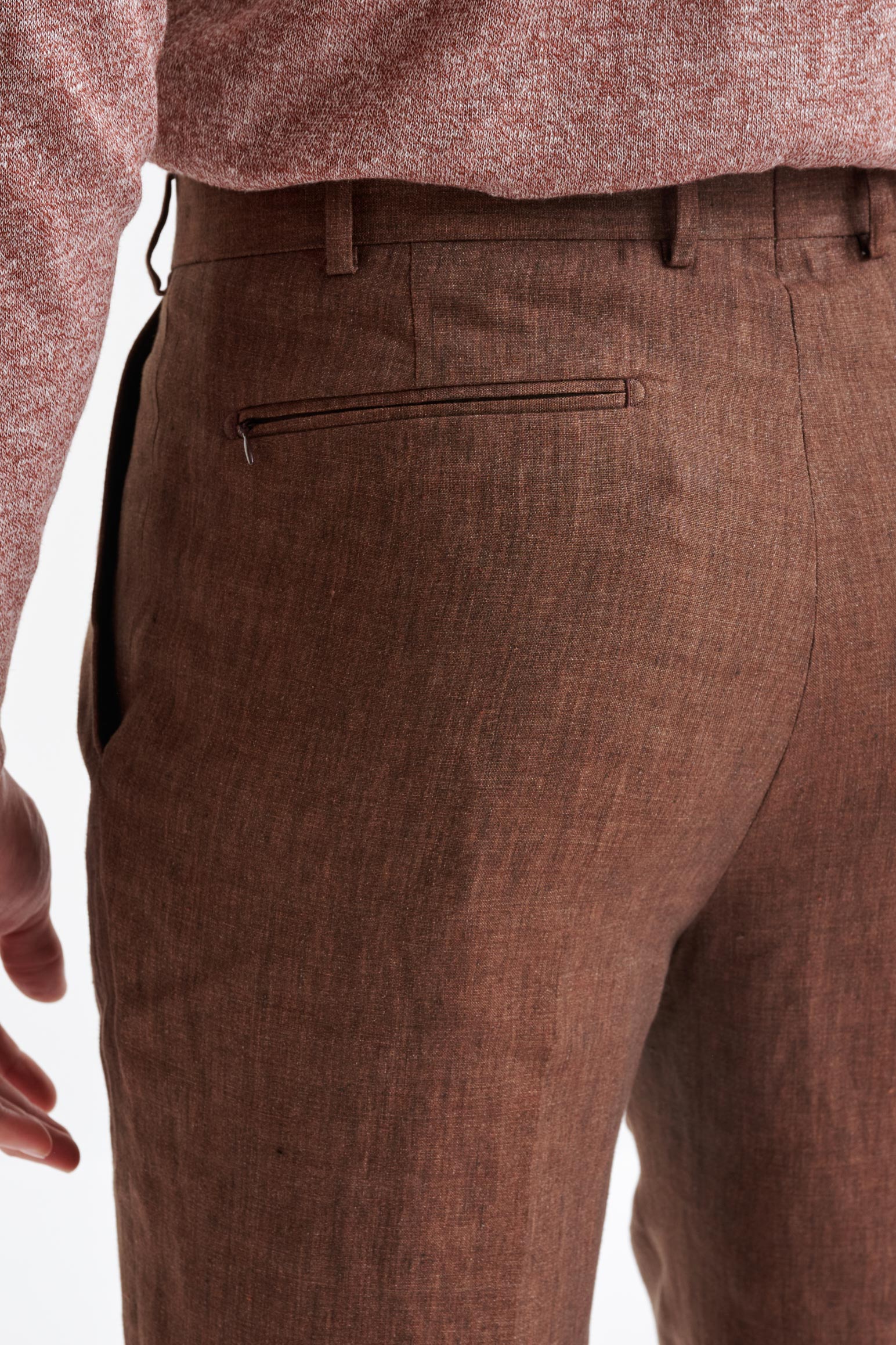 Brown Linen Farley Trousers Pure Linen - Image 4